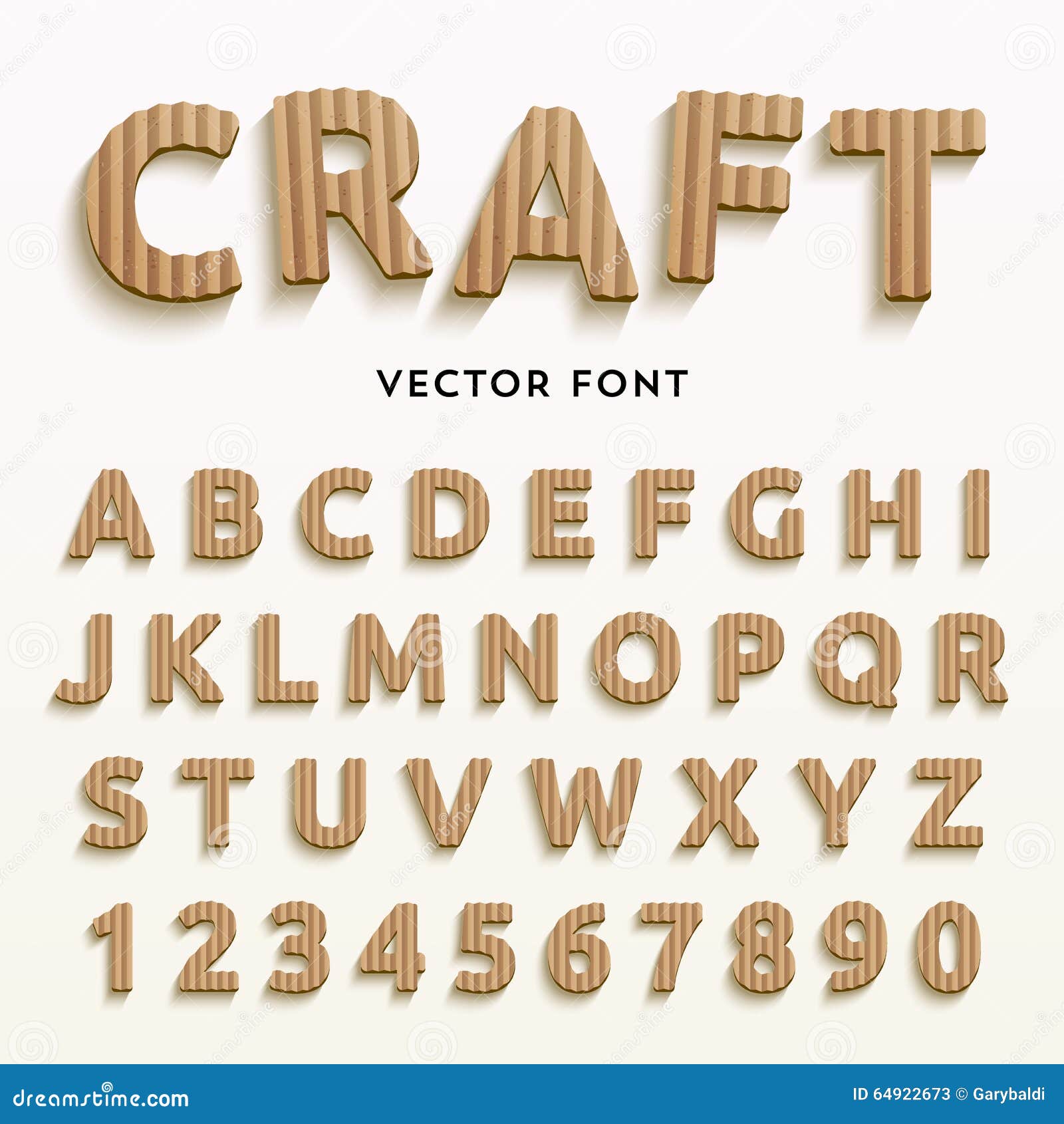 Vector cardboard letters. stock illustration. Illustration of numeric -  64922673