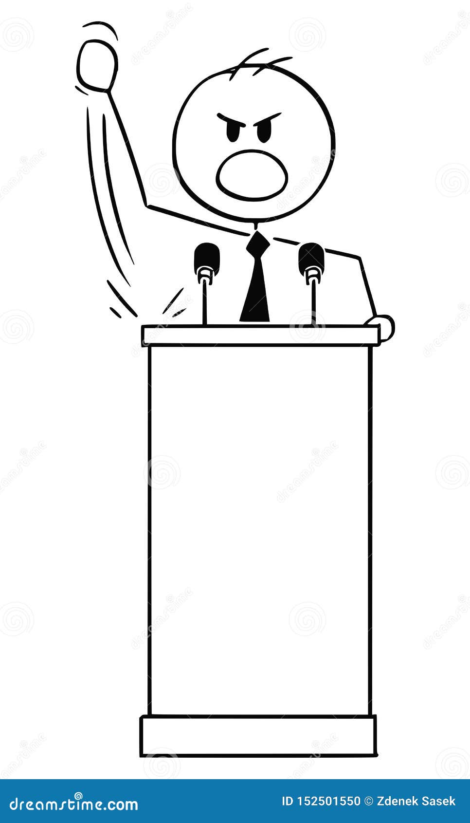 Vector Cartoon of Aggressive Man or Politician Speaking or Having Speech on  Podium Behind Lectern Stock Vector - Illustration of crowd, egocentric:  152501550