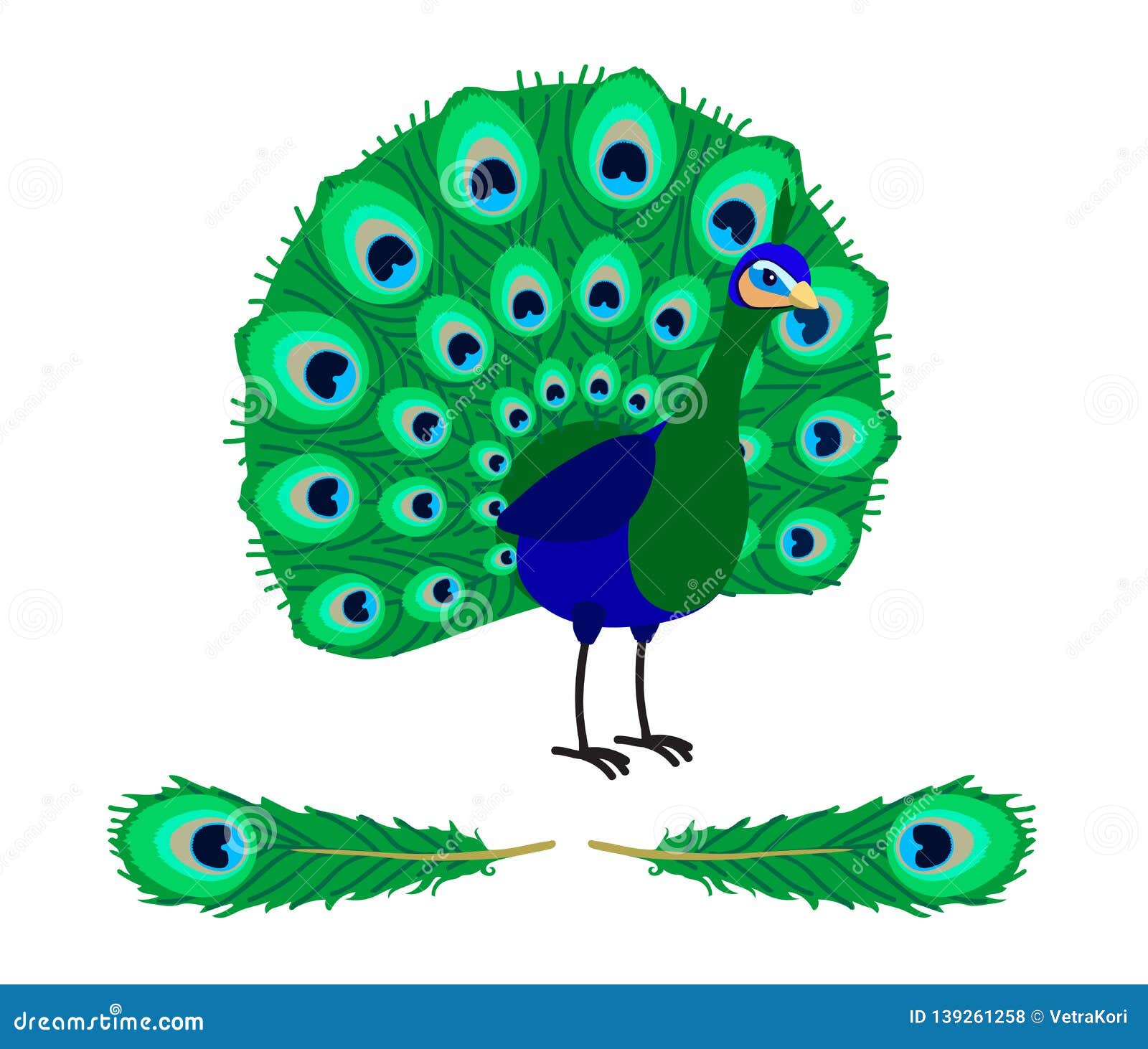 Vector Cartoon Animal Clip Art Stock Vector - Illustration of peacock ...