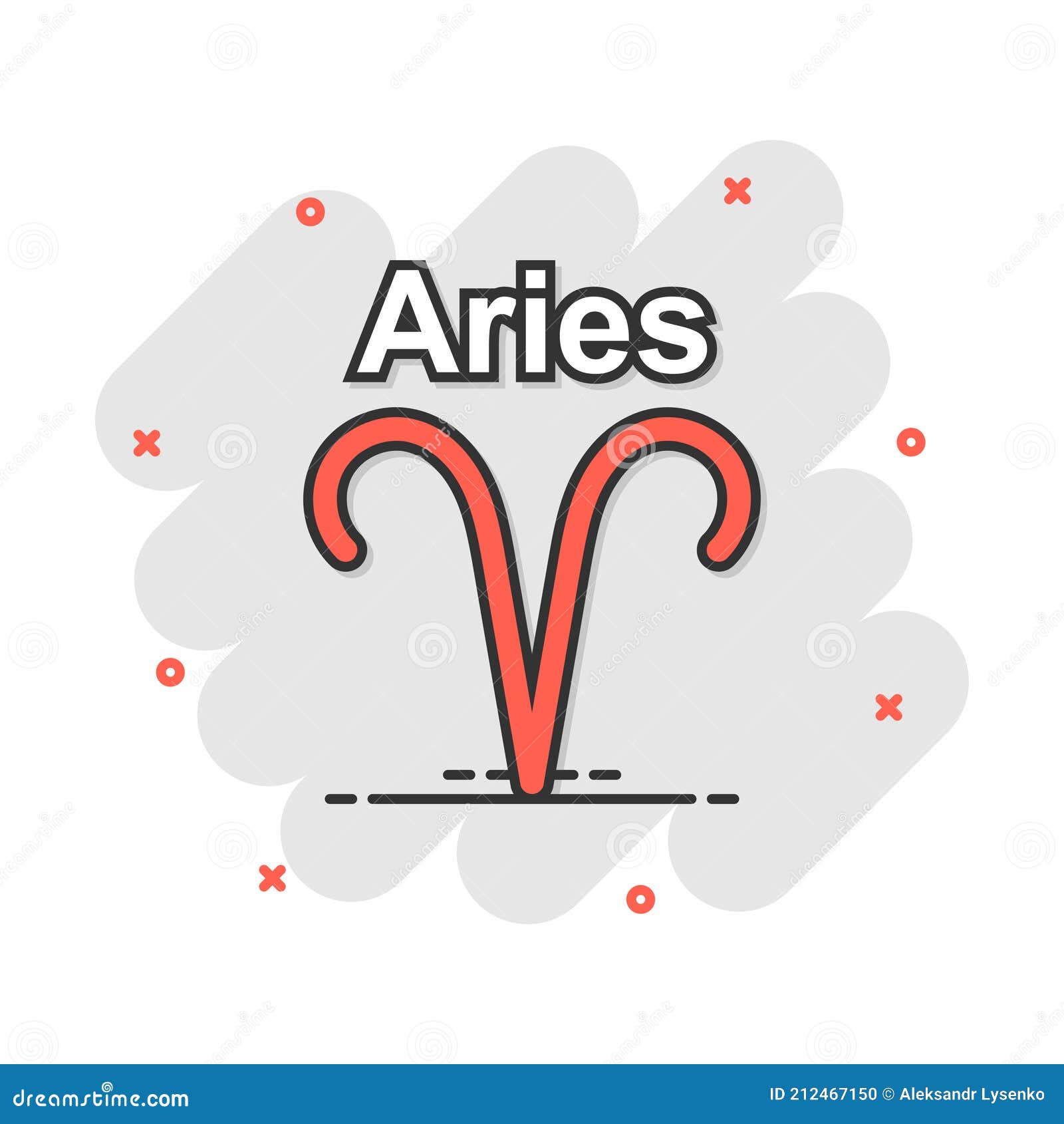 Vector Cartoon Aries Zodiac Icon in Comic Style. Astrology Sign ...