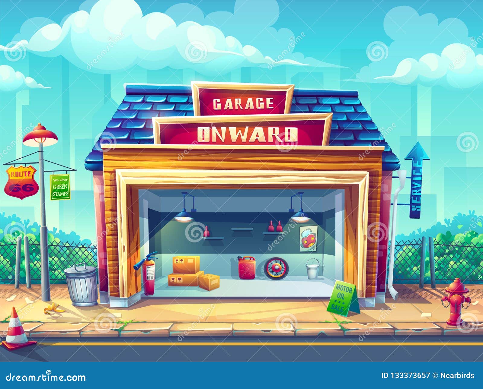 Vector Cartoon Background Illustration the Garage Outdoor Stock Vector - Illustration of architecture, concept: 133373657 Vector Cartoon Background Illustration the Garage Outdoor Stock Vector - Illustration of architecture, concept: 133373657