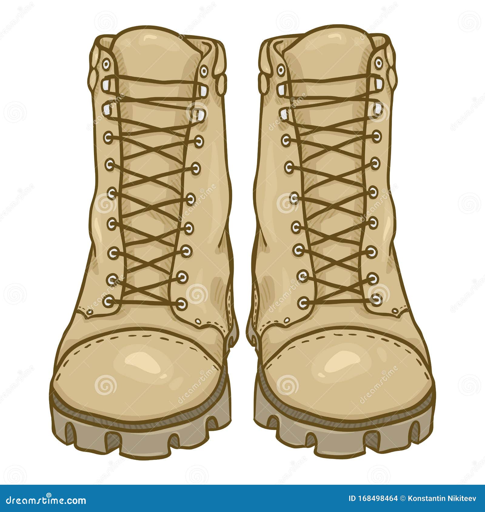 Vector Cartoon Beige Army Boots. Sand Color High Military Shoes Stock  Vector - Illustration of infantry, brutal: 168498464