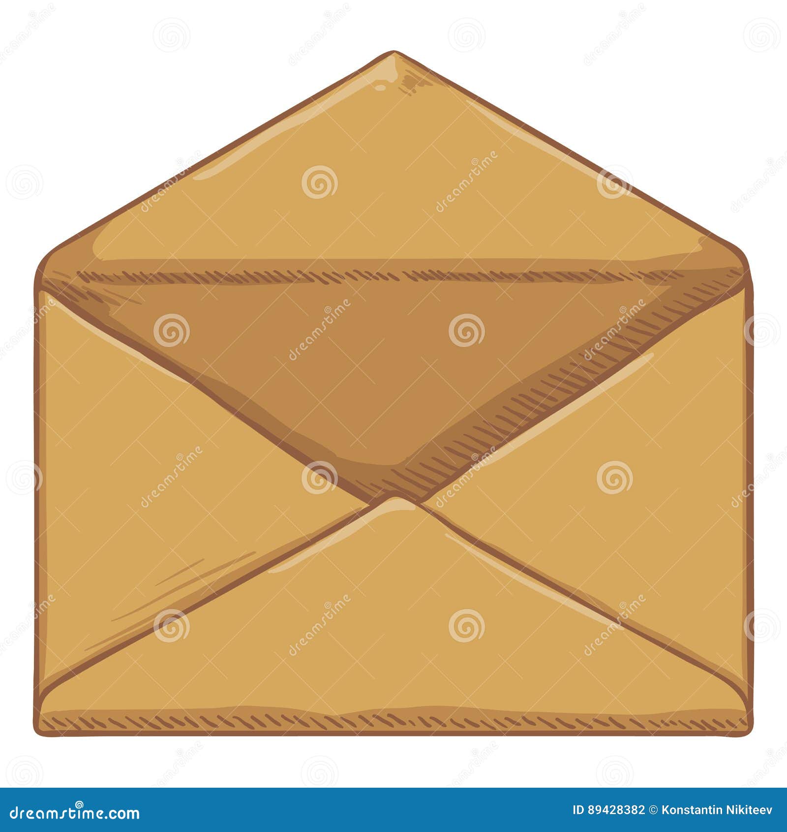 Vector Cartoon Blank Brown Envelope Stock Vector - Illustration of