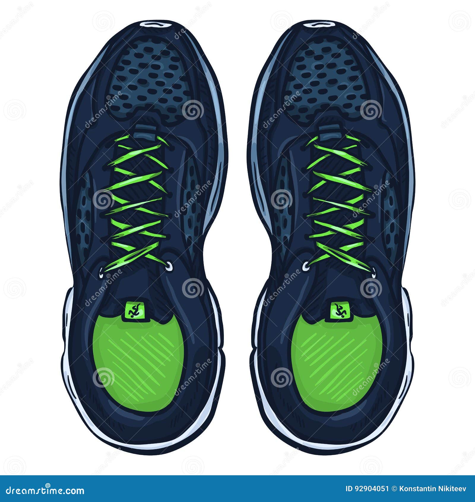 Vector Cartoon Blue Running Shoes Stock Vector - Illustration of ...