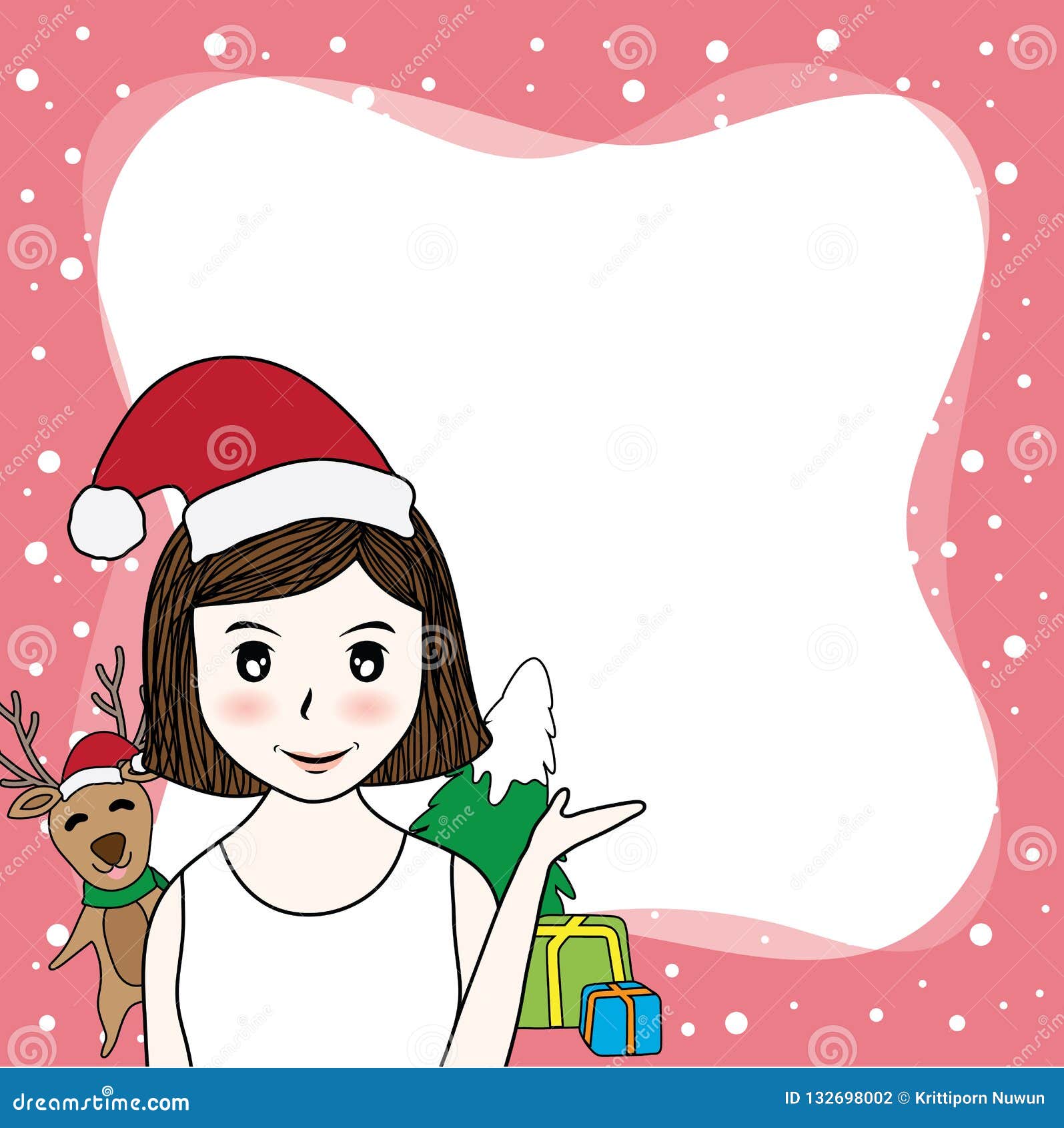 Download Vector Cartoon Border Have Beauty Santa Claus , Deer And ...