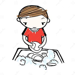 Kids Doing The Dishes Stock Image CartoonDealer 30600505 Kids Doing The Dishes Stock Image CartoonDealer 30600505