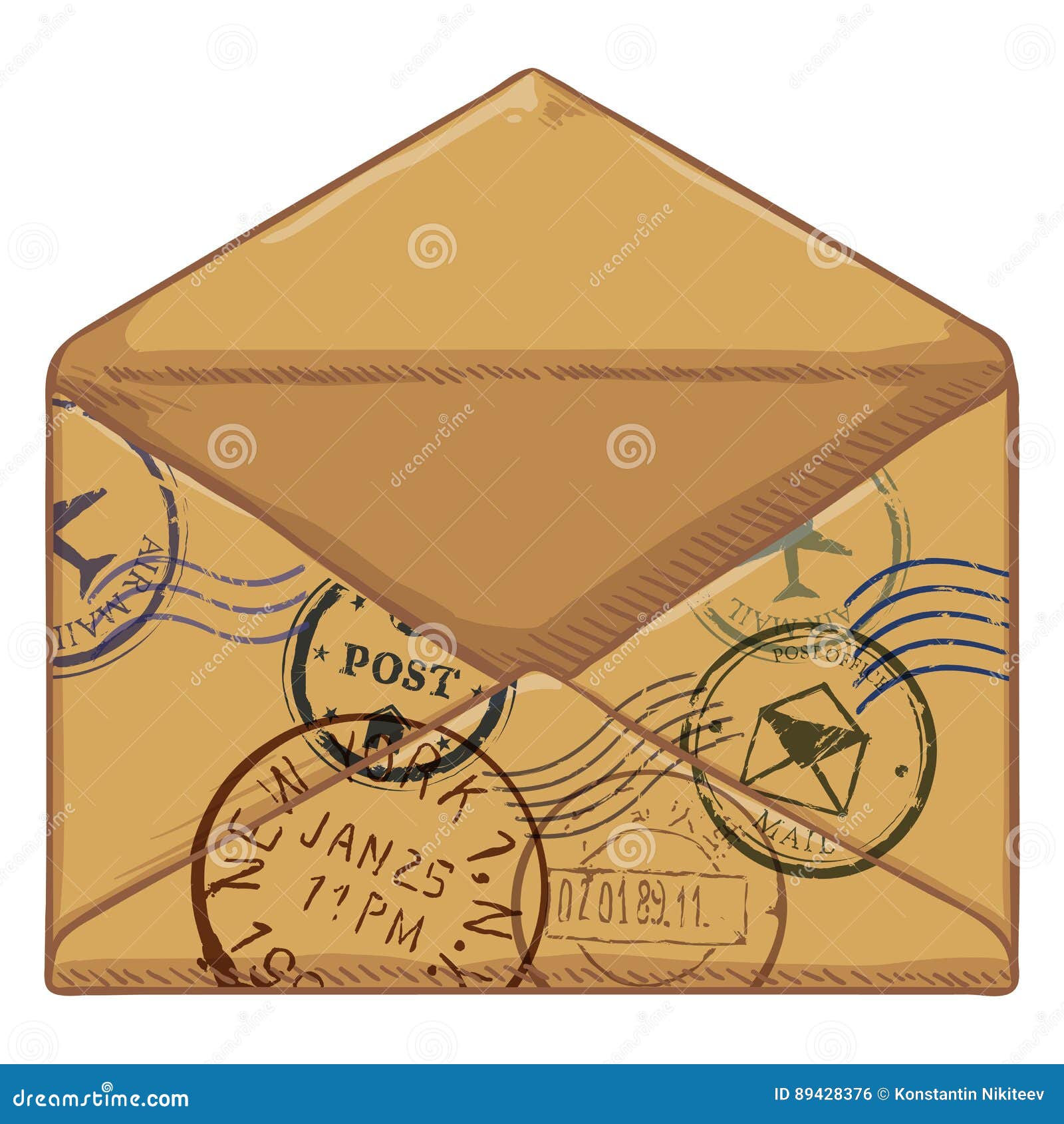 Hand Open Letter Brown Envelope Stock Illustrations 14 Hand Open