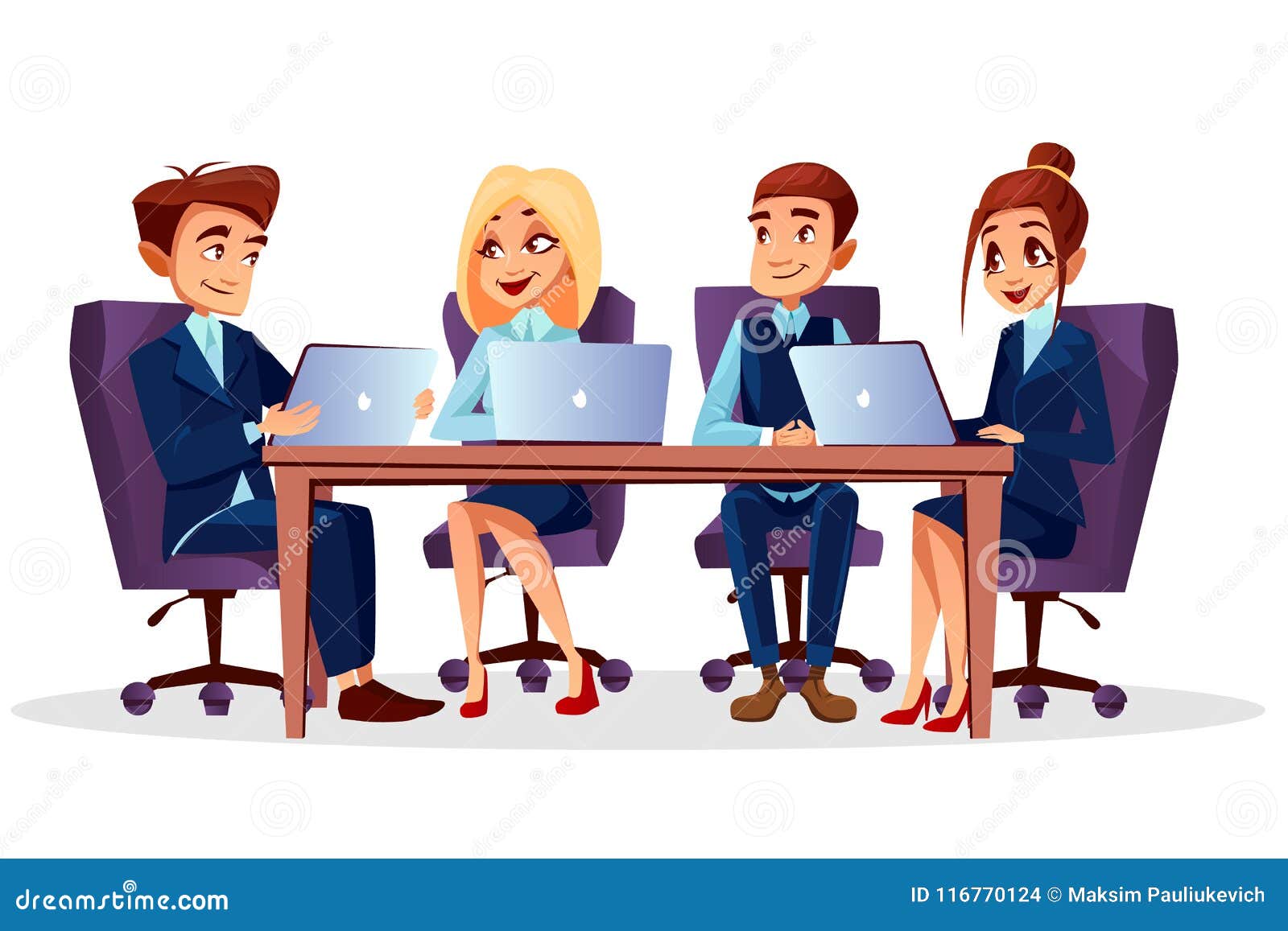 Vector Cartoon Business Meeting Conference Stock Vector