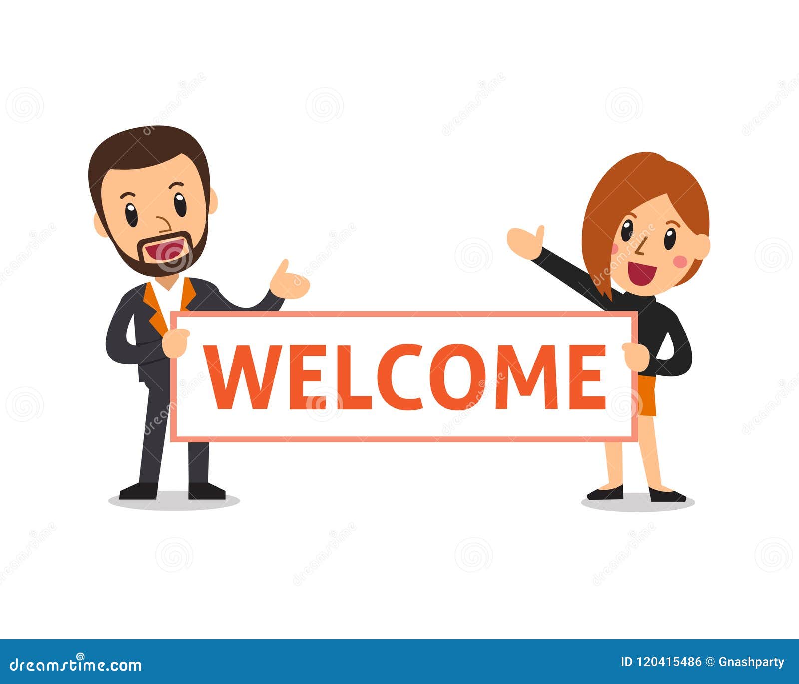 Vector Cartoon Business People Holding Welcome Sign Stock Vector - Illustration of happy, design: 120415486 Vector Cartoon Business People Holding Welcome Sign Stock Vector - Illustration of happy, design: 120415486