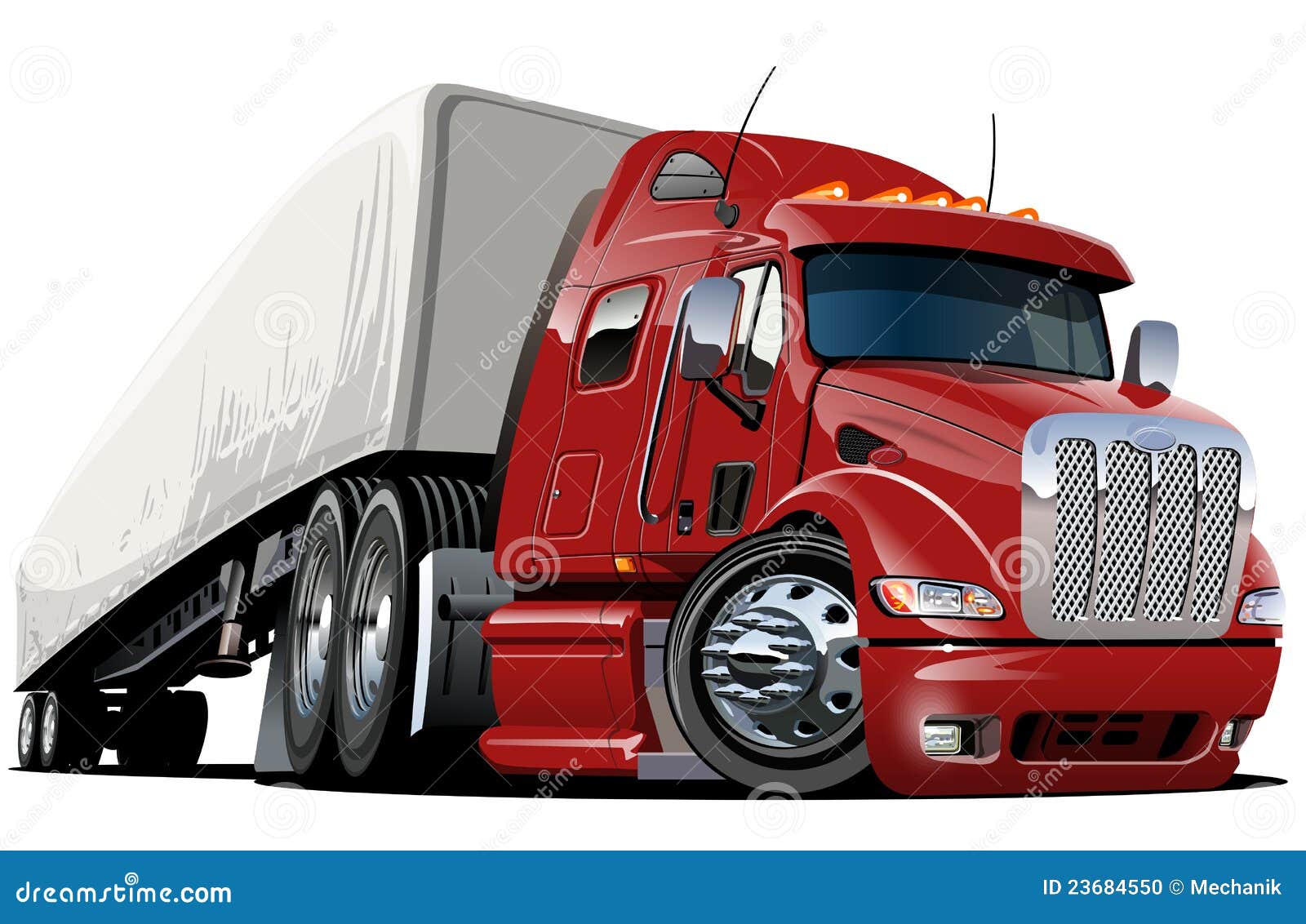 Vector Cartoon Cargo Semi Truck Stock Vector  Image: 23684550
