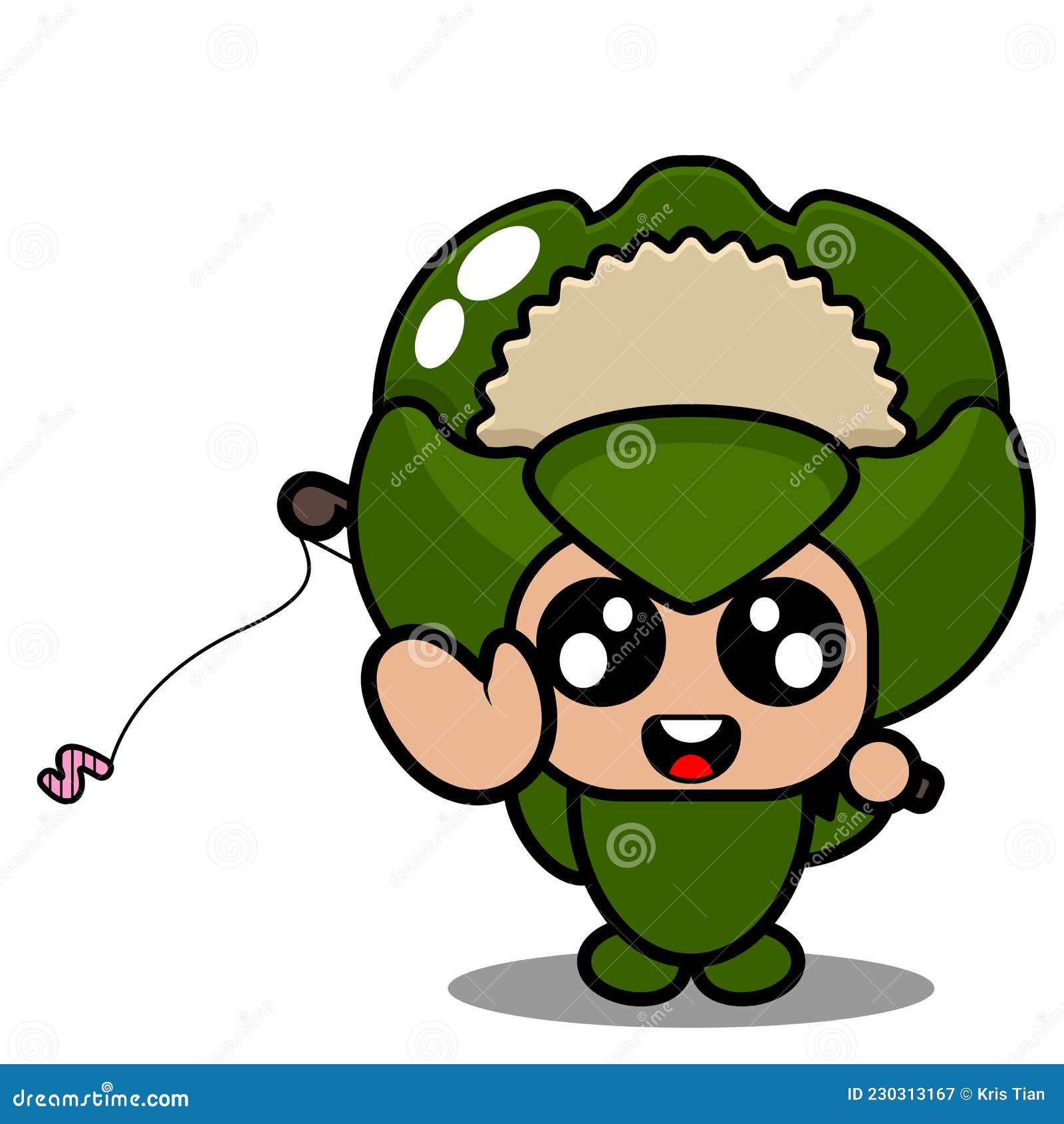 Fishing Cauliflower Vegetable Costume Mascot Stock Vector - Illustration of  leaf, herb: 230313167