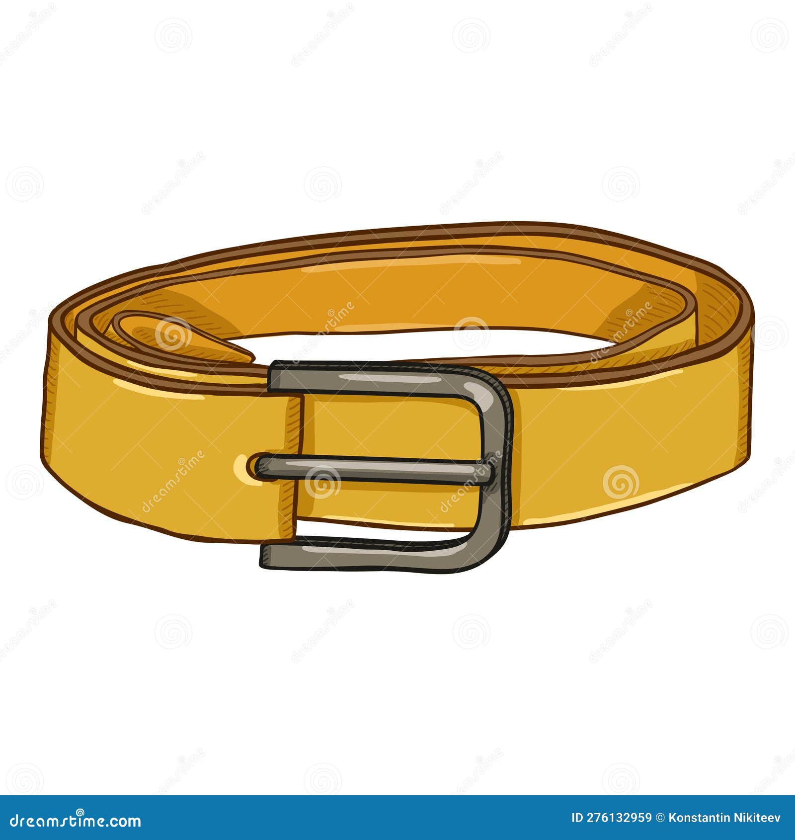 Vector Cartoon Classic Yellow Leather Belt Stock Vector - Illustration ...