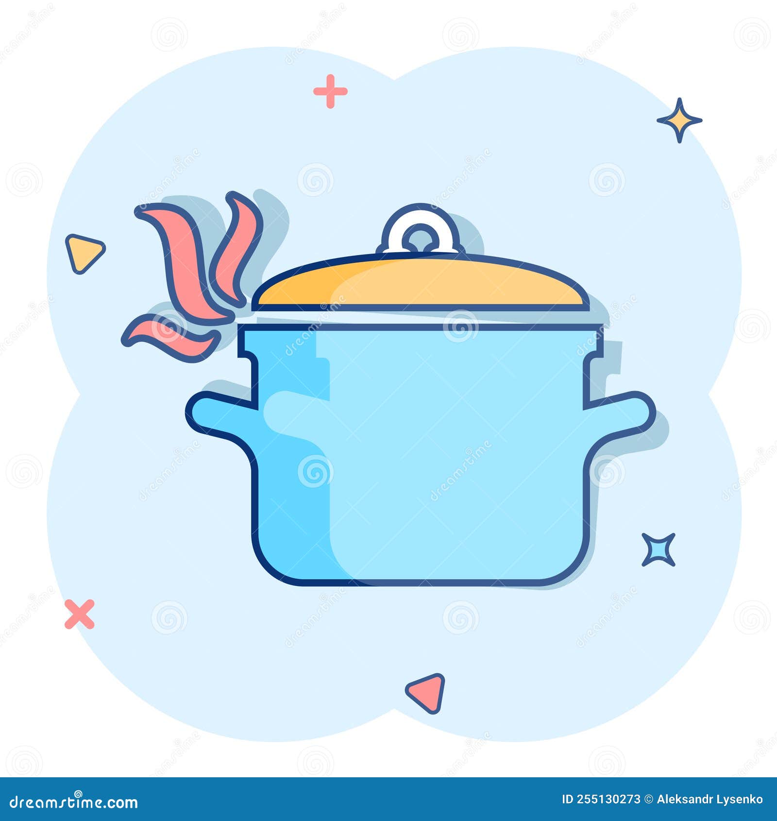 Vector Cartoon Cooking Pan Icon in Comic Style. Kitchen Pot Concept ...