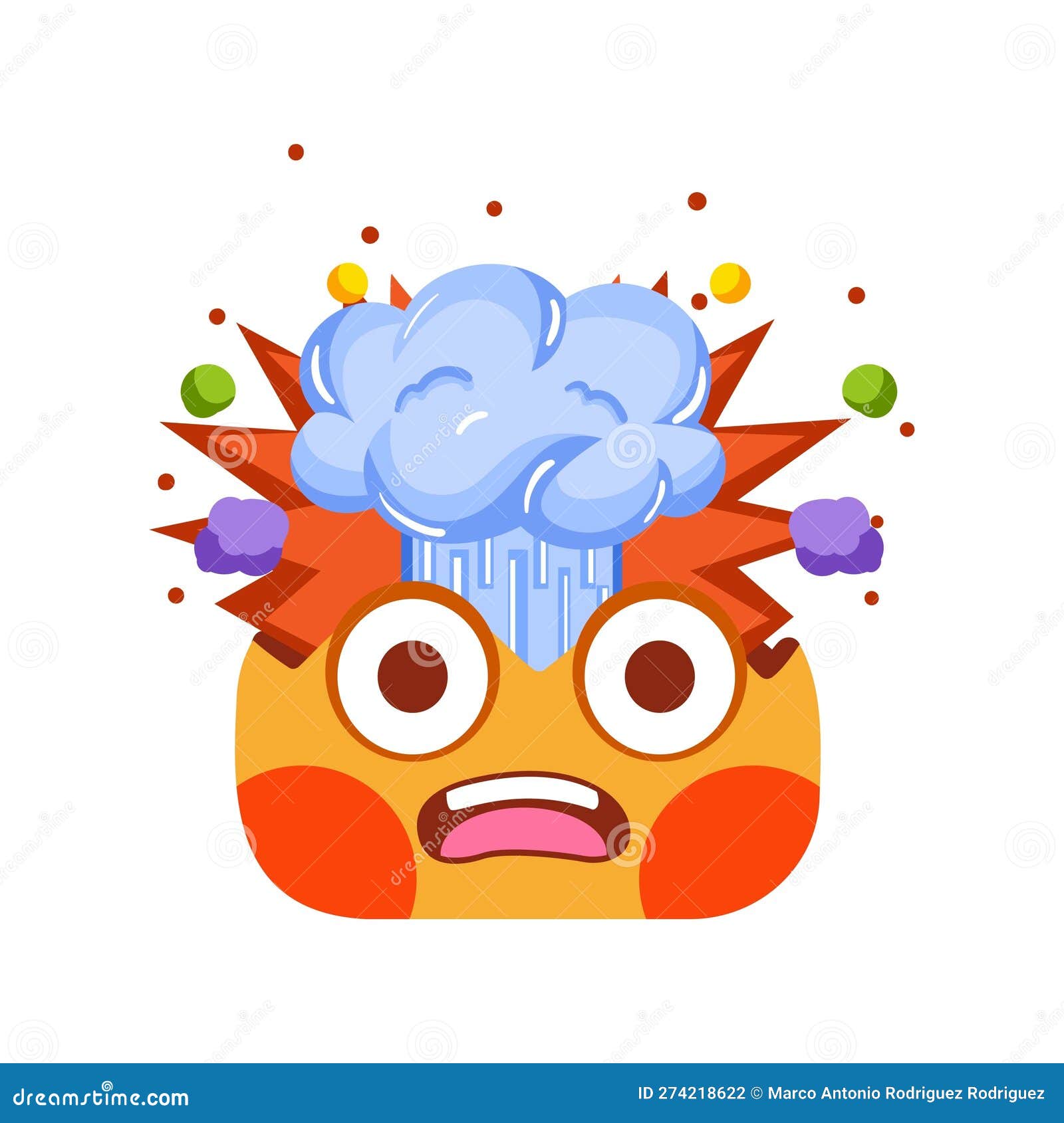 Vector Cartoon Cute Exploding Head Emoji Isolated Illustration ...