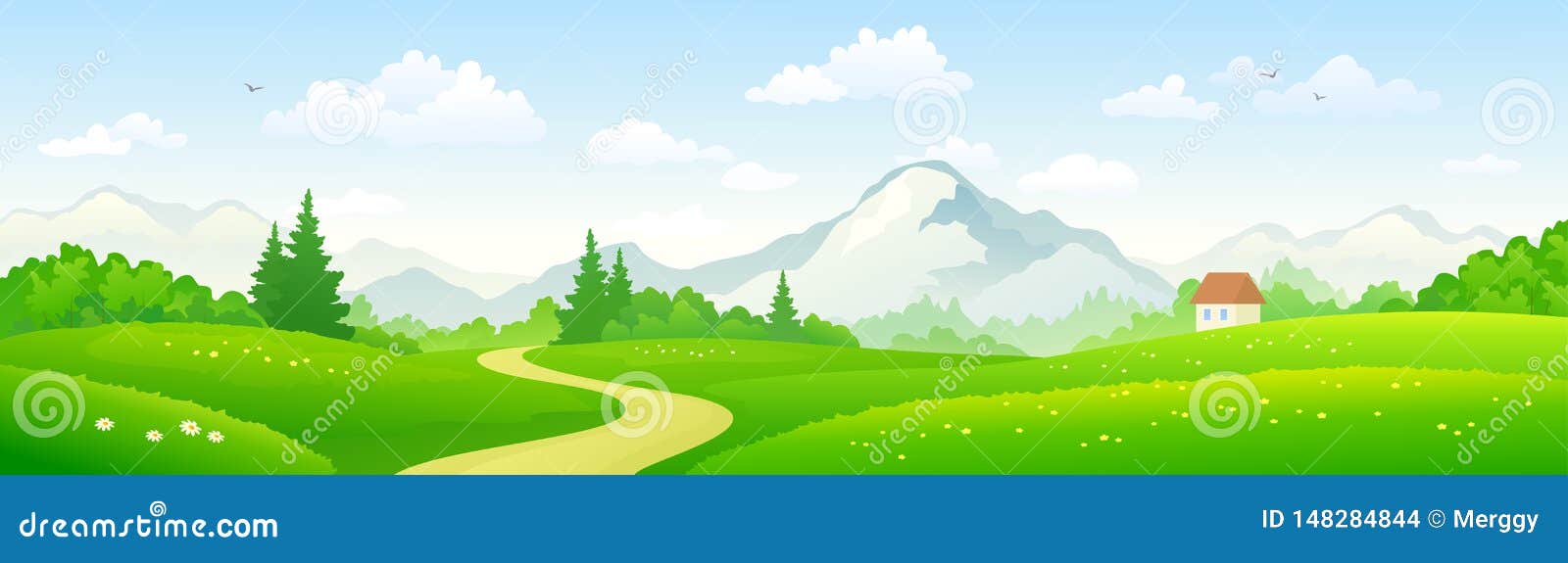 Mountain Forest Panoramic Banner Stock Vector - Illustration of panorama,  header: 148284844