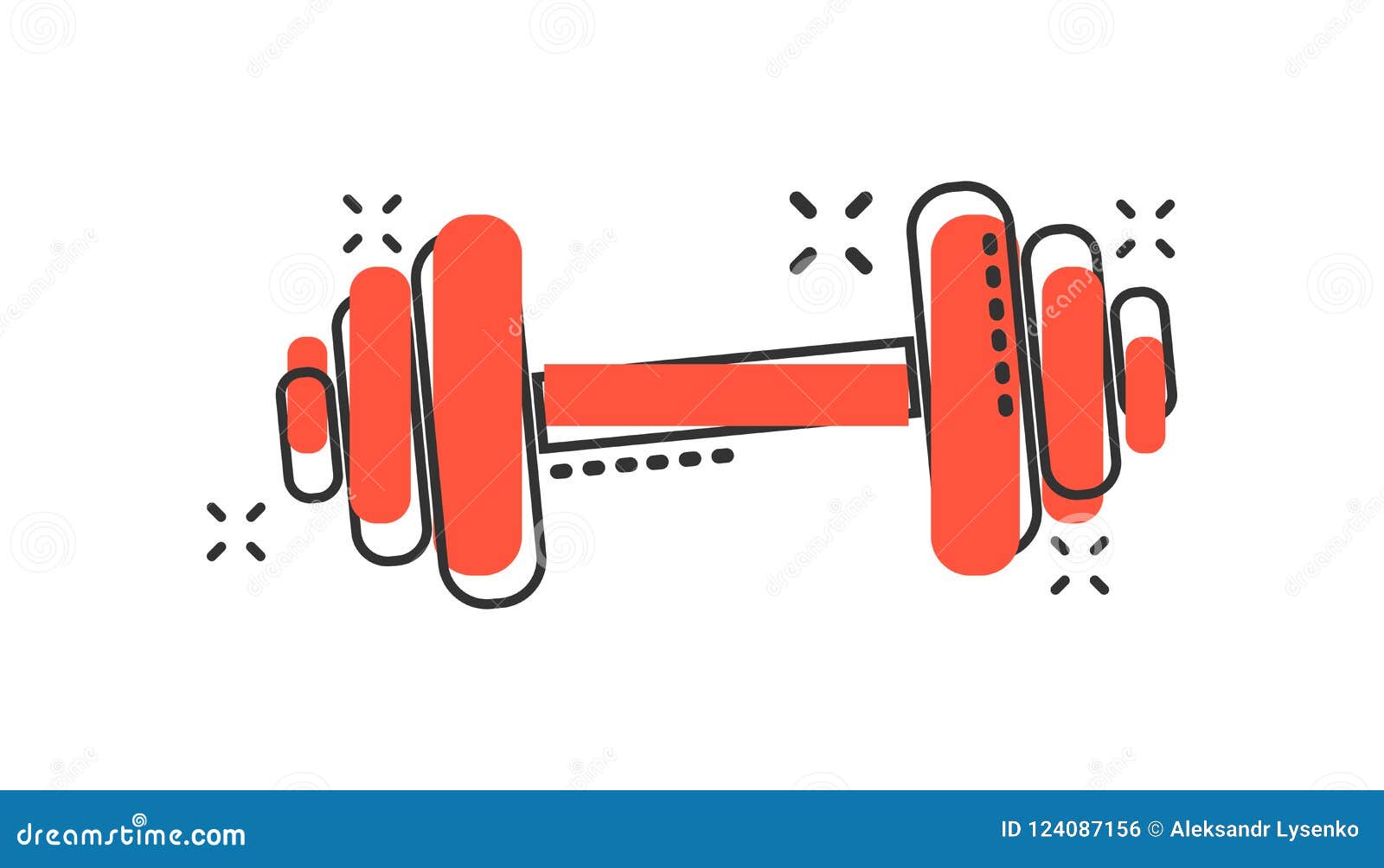 Vector Cartoon Dumbbell Fitness Gym Icon in Comic Style. Barbell Stock  Vector - Illustration of background, mark: 124087156