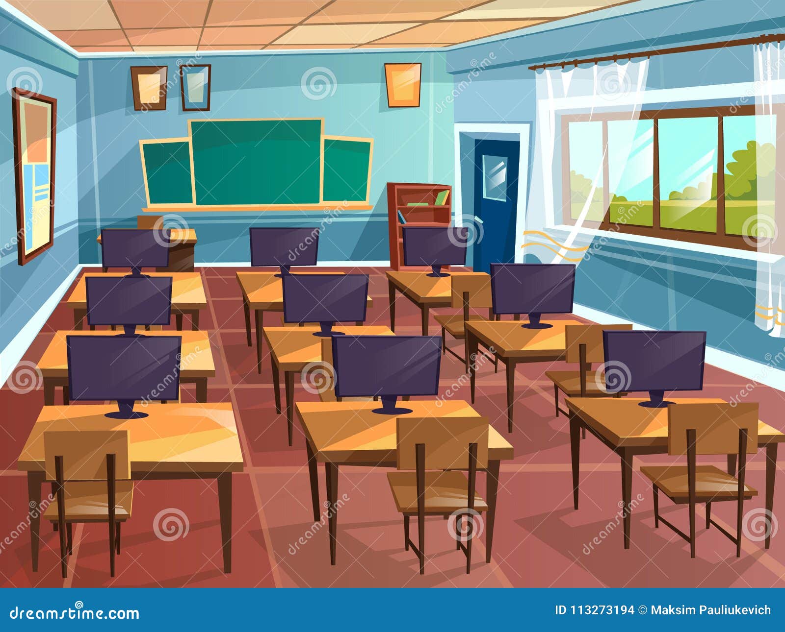 Modern empthy classroom background 366922 Vector Art at Vecteezy