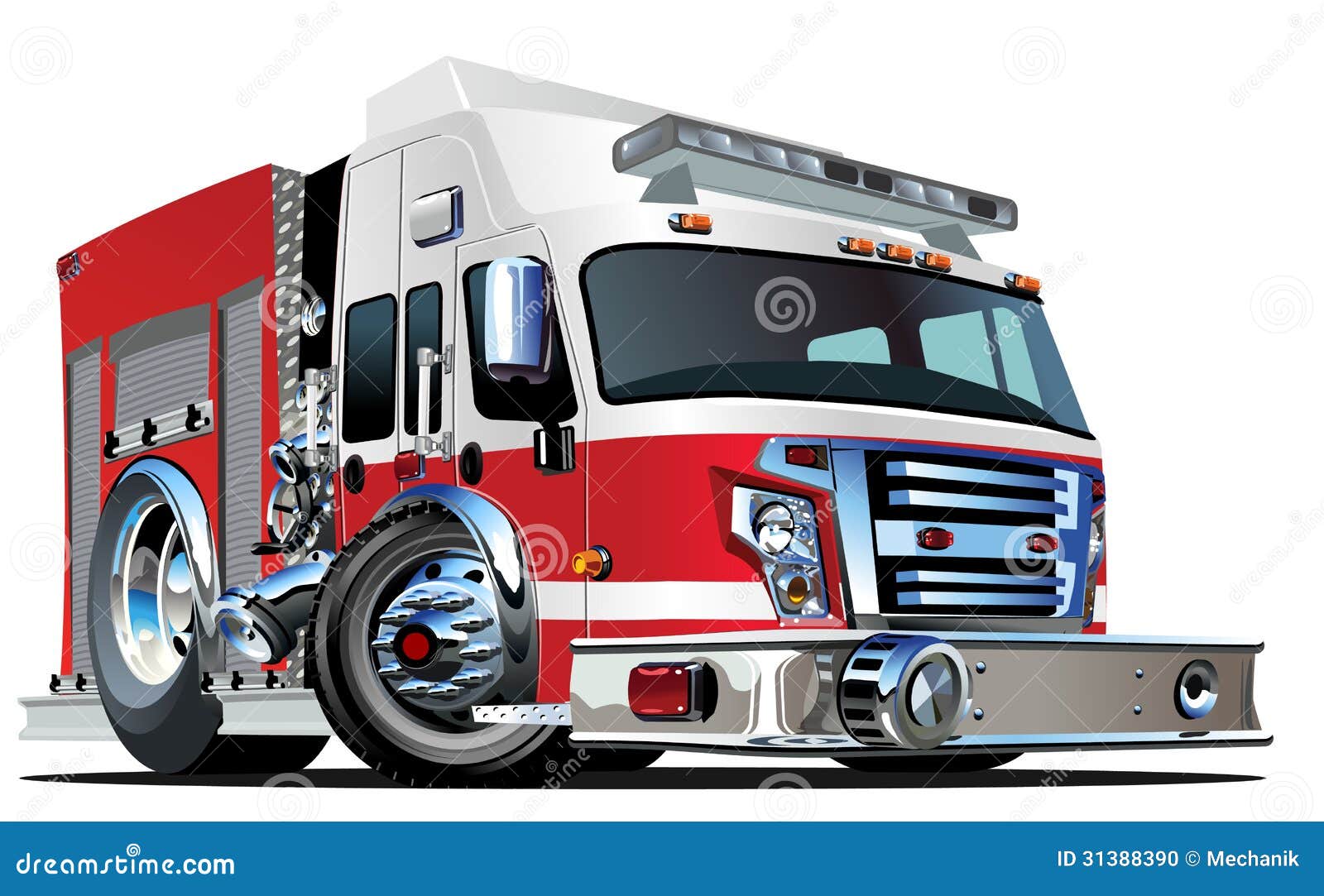 Vector Cartoon Fire Truck Stock Photo - Image: 31388390