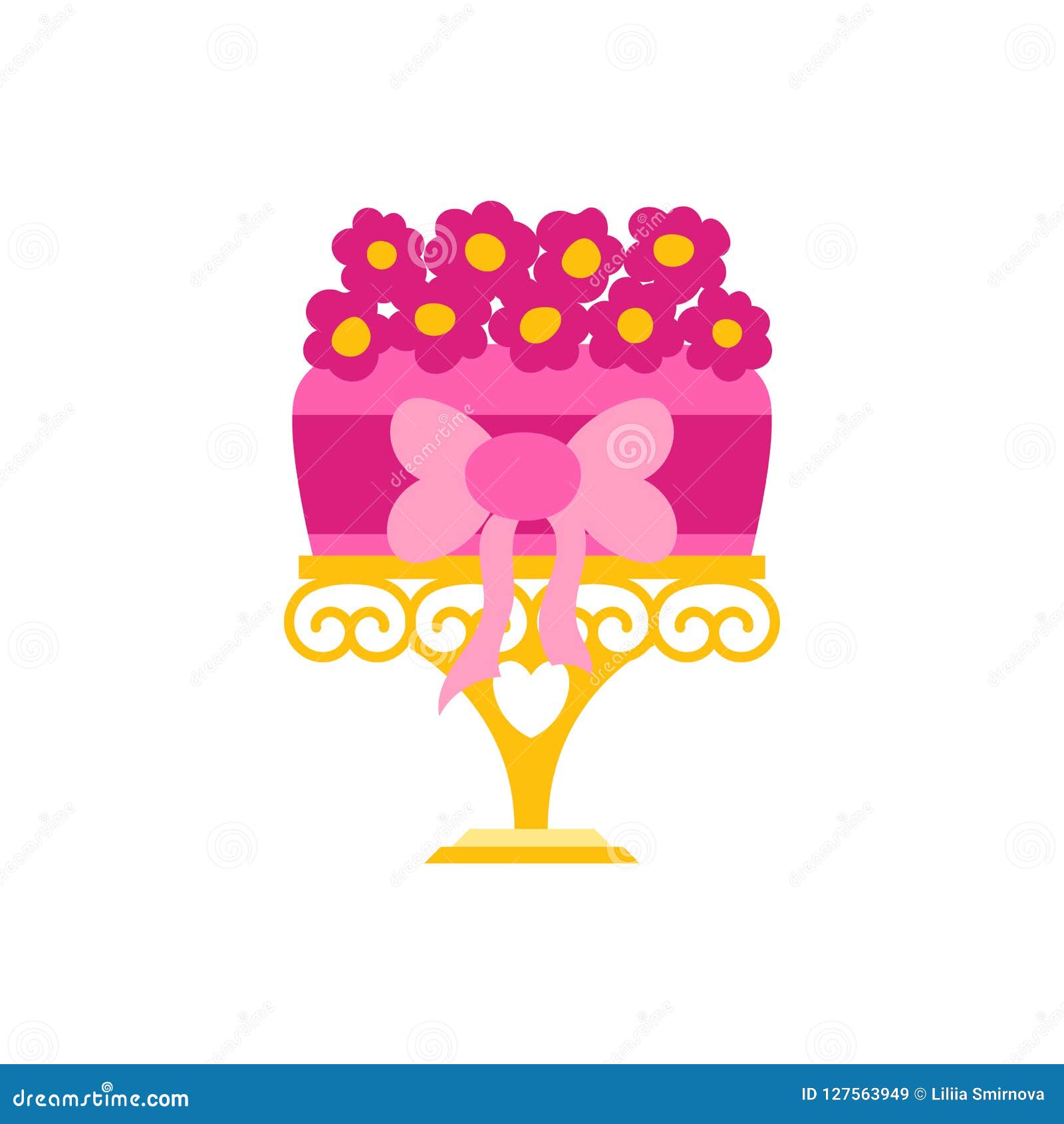 Vector Cartoon Flat Celebration Cake Stock Vector - Illustration of