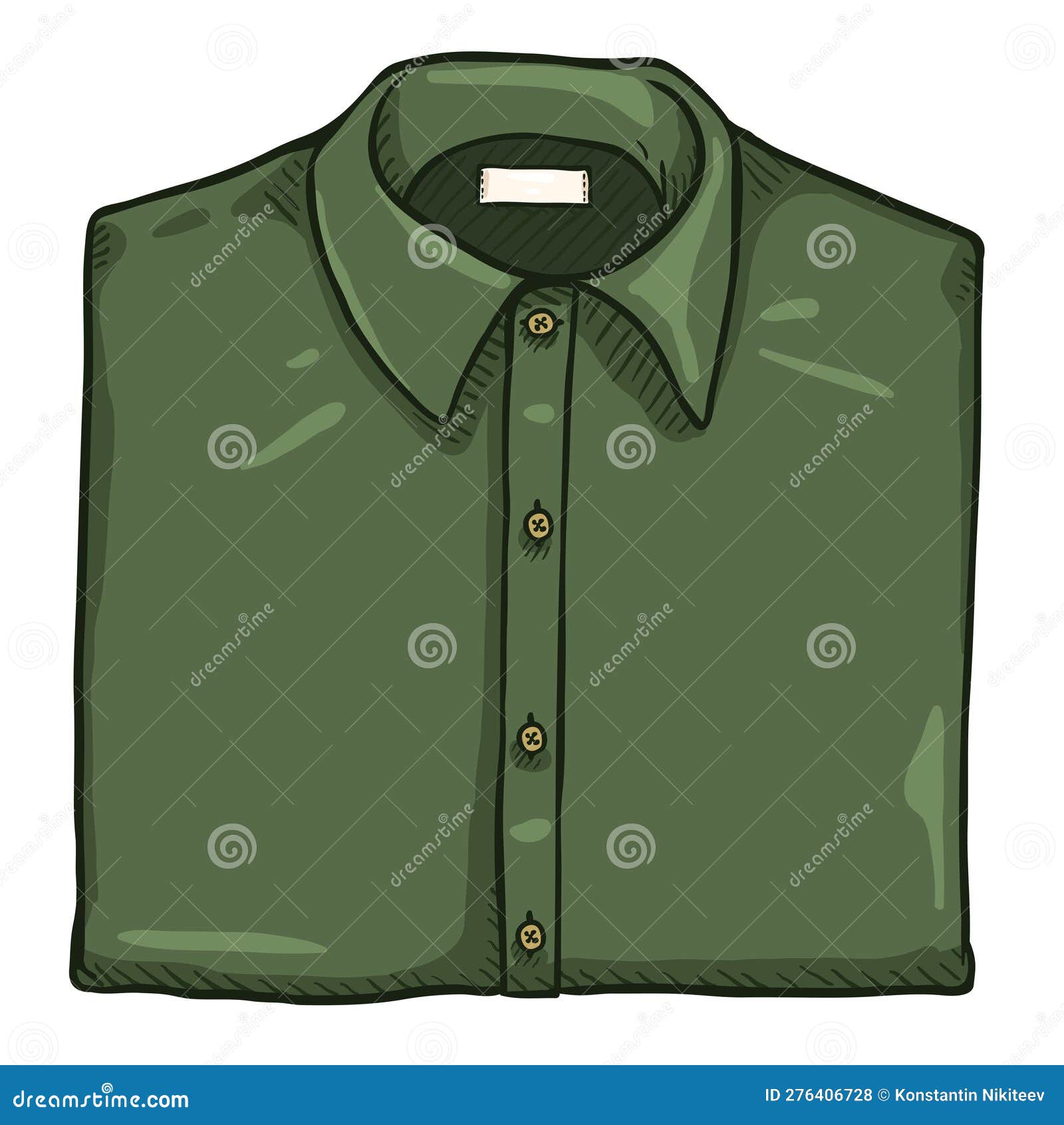 Vector Cartoon Folded Classic Men Shirt Stock Vector - Illustration of ...