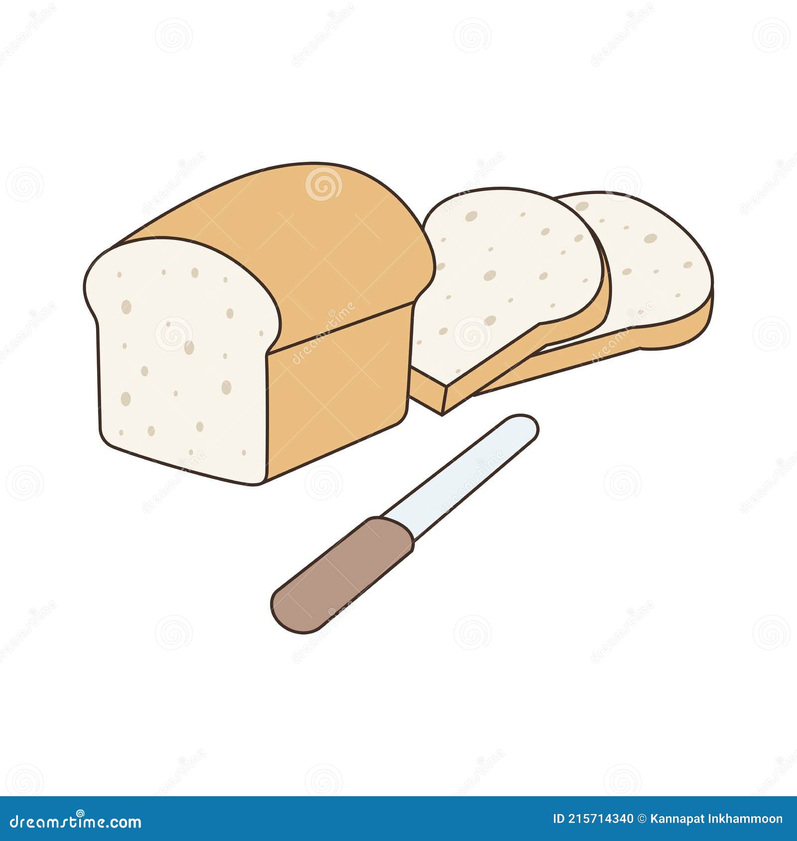 Vector of Cartoon Food Bread Knife Stock Vector Illustration of fresh