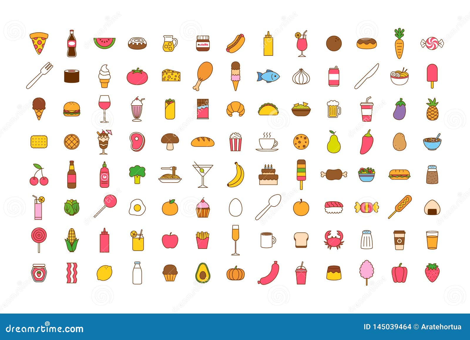 Vector Cartoon Food Icon Set Stock Vector - Illustration of colorful, emoji: 145039464 Vector Cartoon Food Icon Set Stock Vector - Illustration of colorful, emoji: 145039464