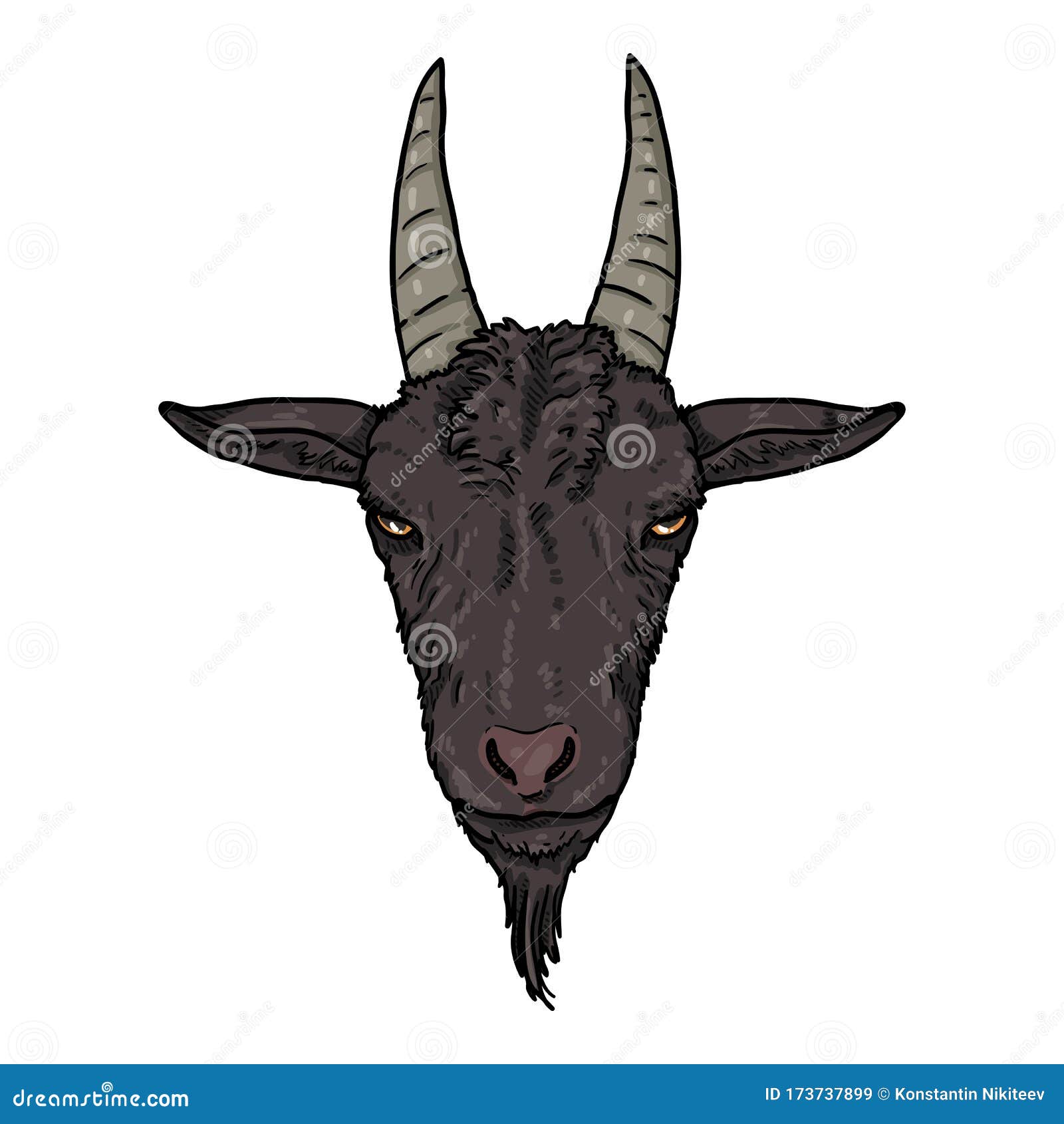 billy goat head cartoon