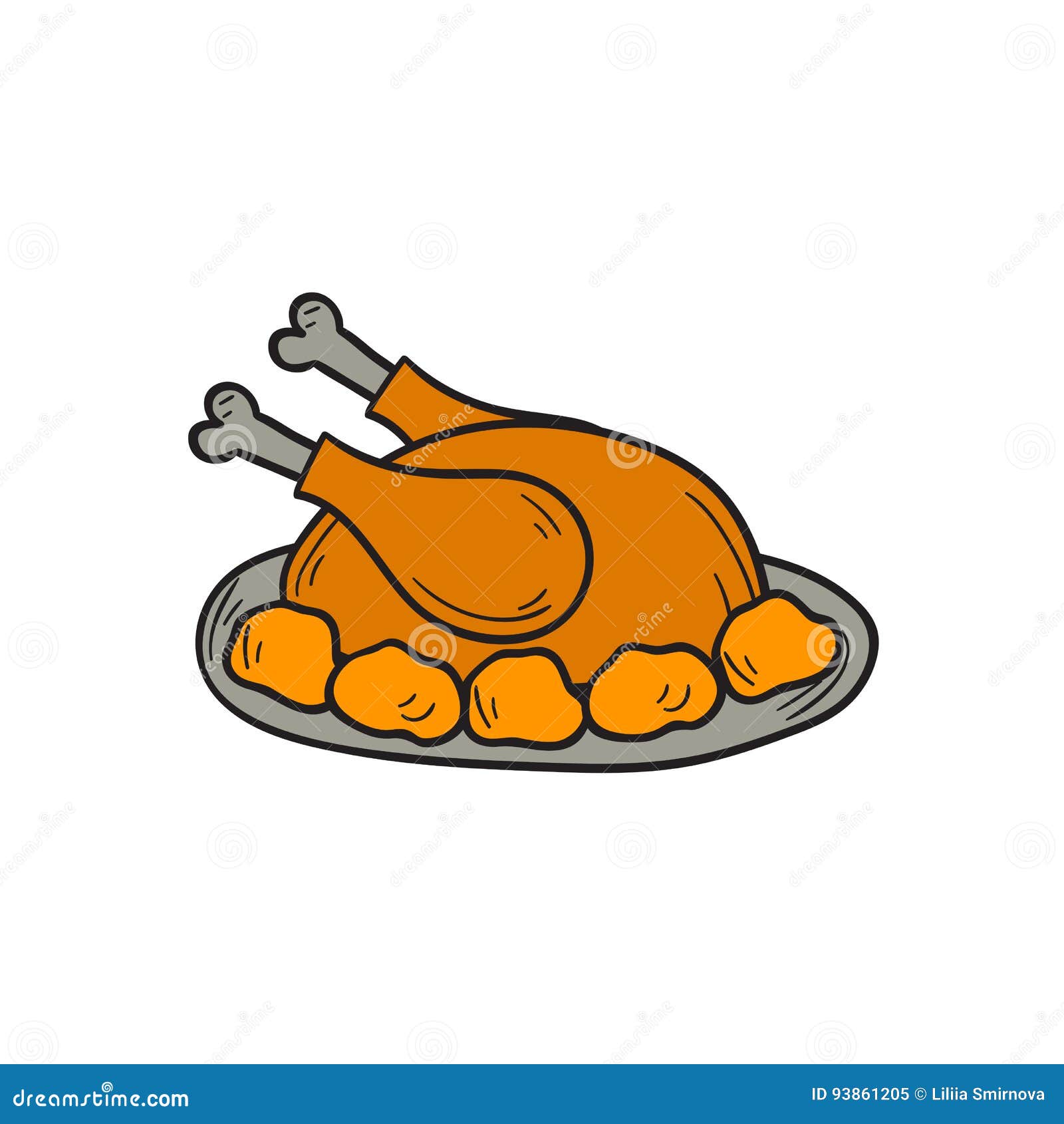 Vector Cartoon Hand Drawn Cooked Turkey Bird Stock Vector - Illustration of cooking, cook: 93861205 Vector Cartoon Hand Drawn Cooked Turkey Bird Stock Vector - Illustration of cooking, cook: 93861205