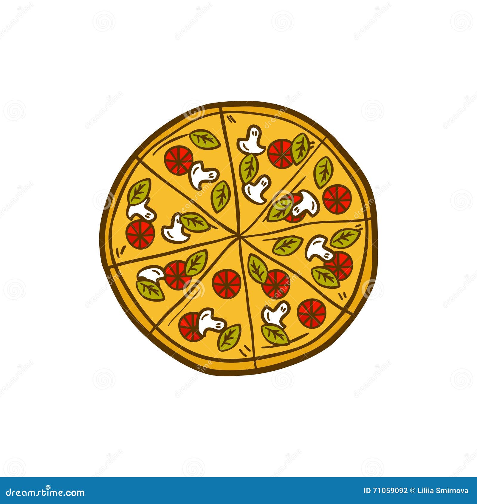 Vector Cartoon Hand Drawn Pizza Logo Illustration Stock Vector Illustration Of Portion Piece 71059092 Customize and download this template instantly. dreamstime com