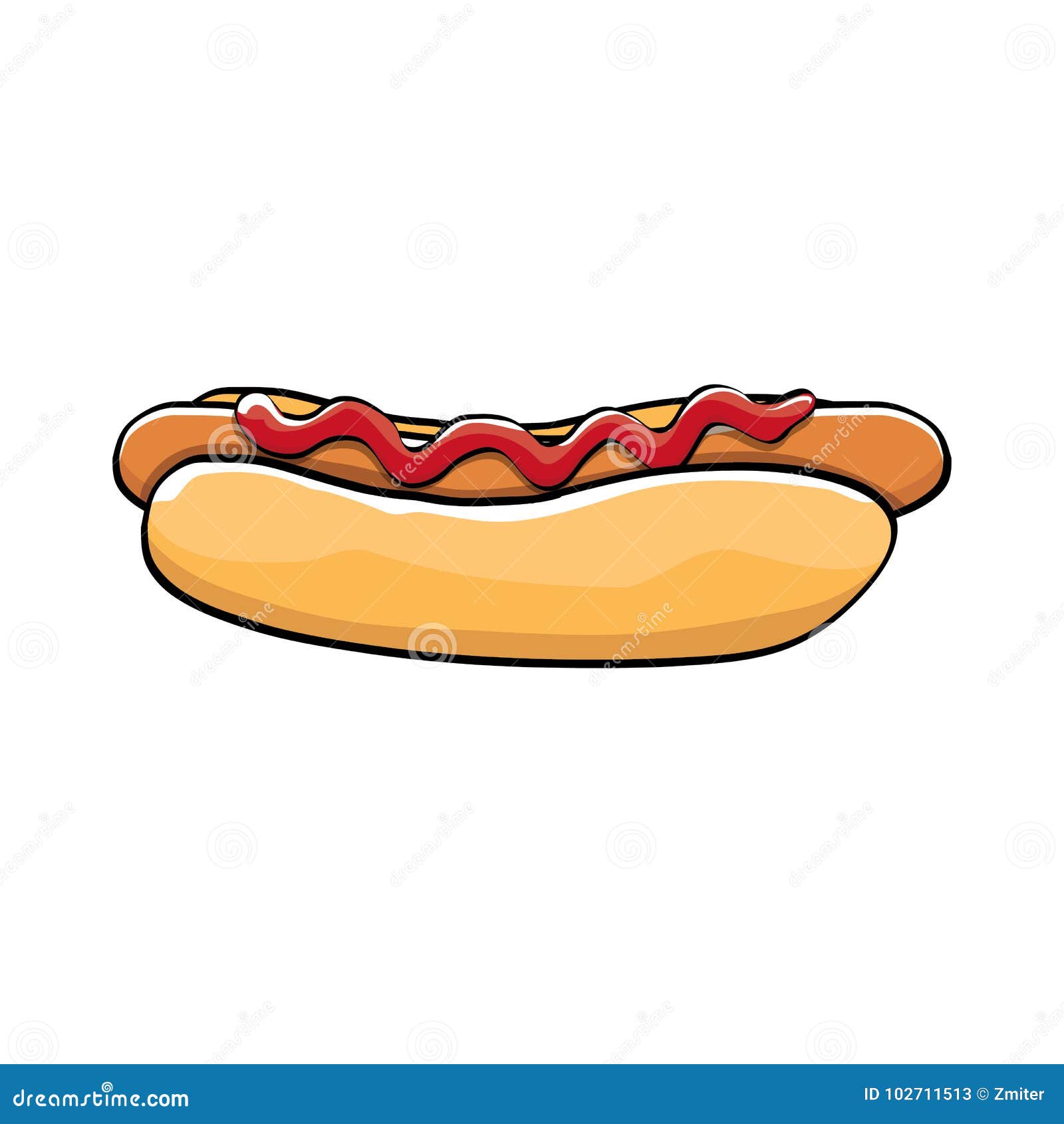 Hot Dog Isolated Icon On White Background Stock Illustration