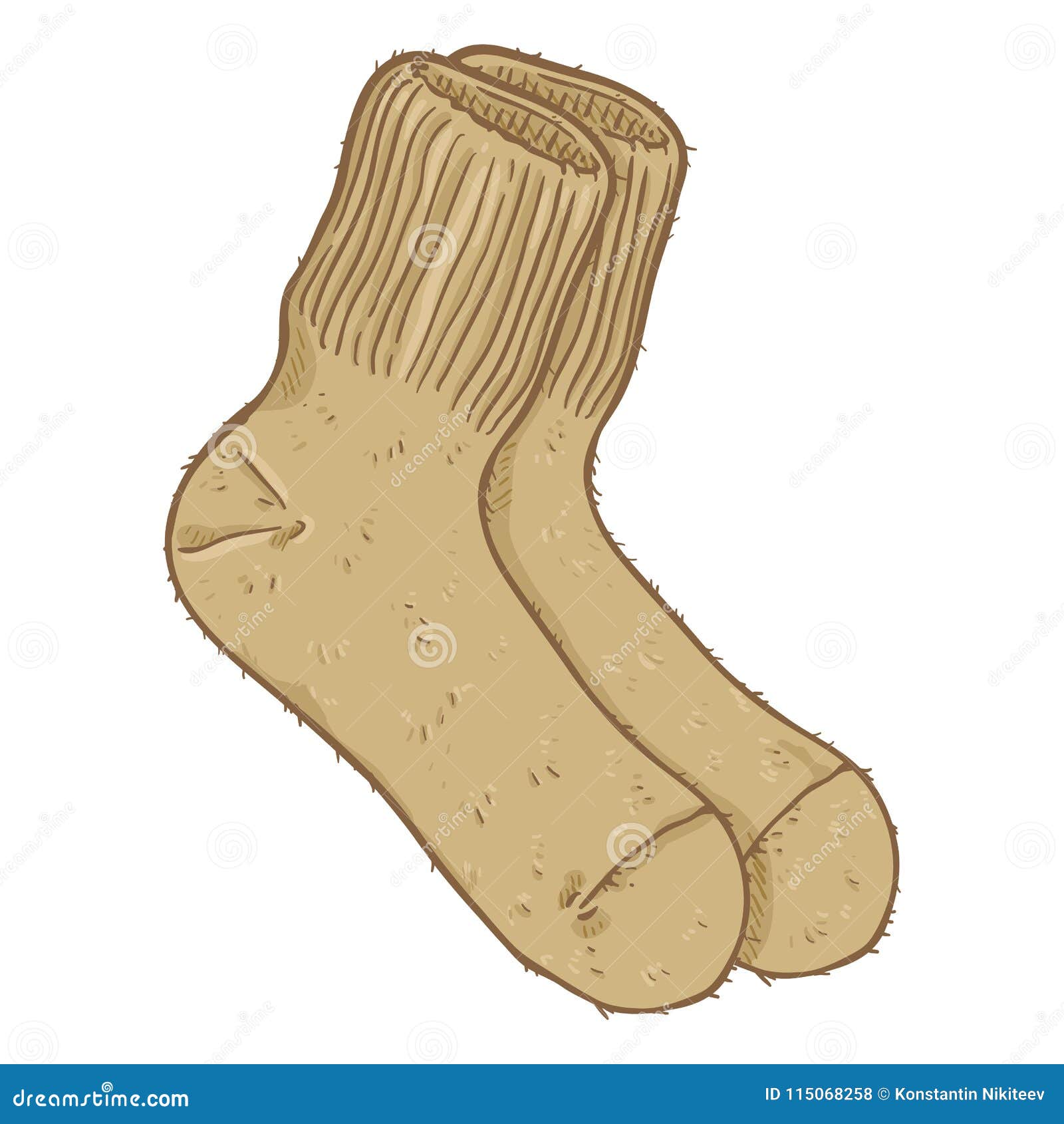Vector Cartoon Brown Socks of Camel Wool Stock Vector Illustration of