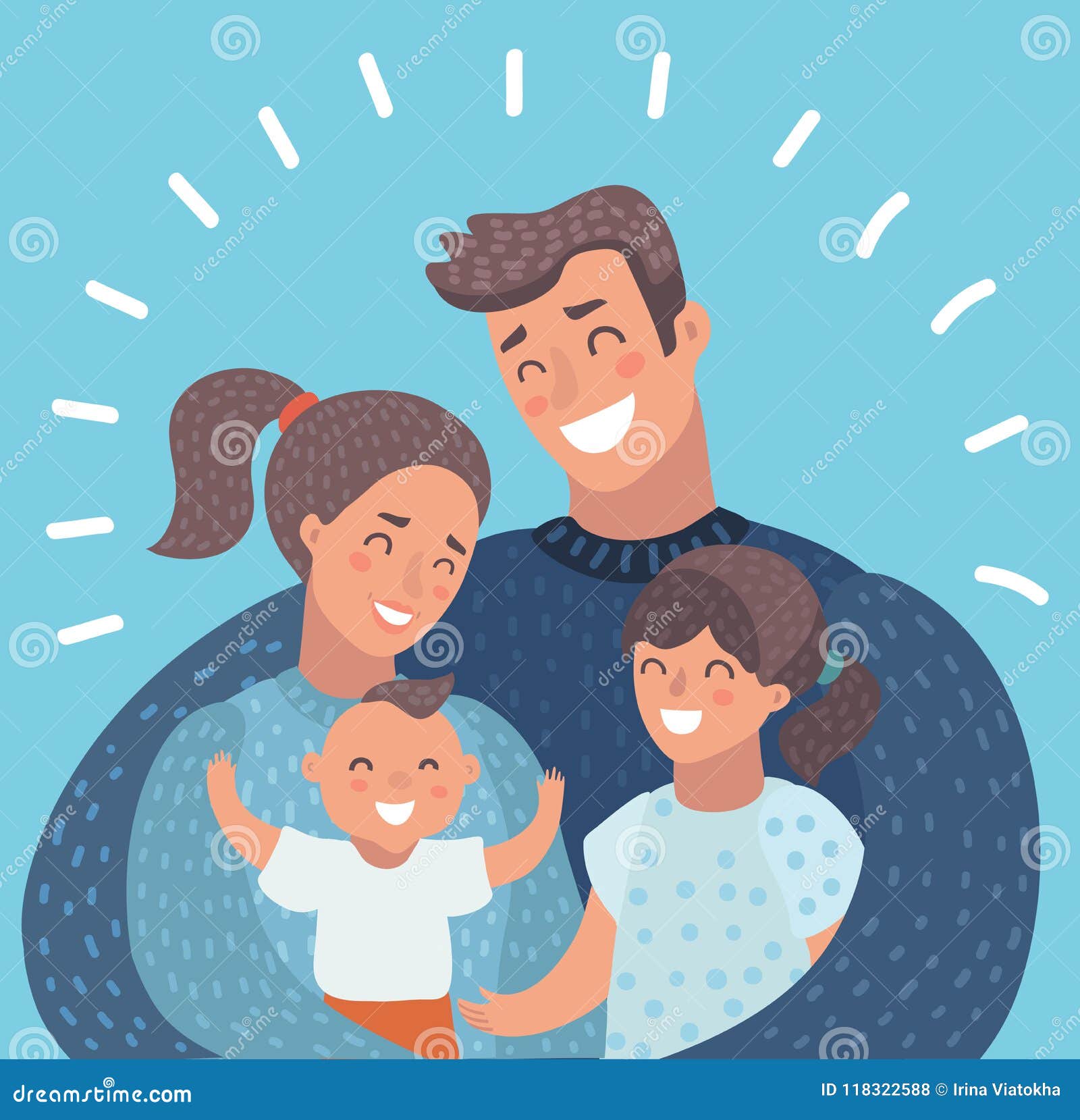 Happy Family Characters Portrait. Stock Vector - Illustration of social,  father: 118322588