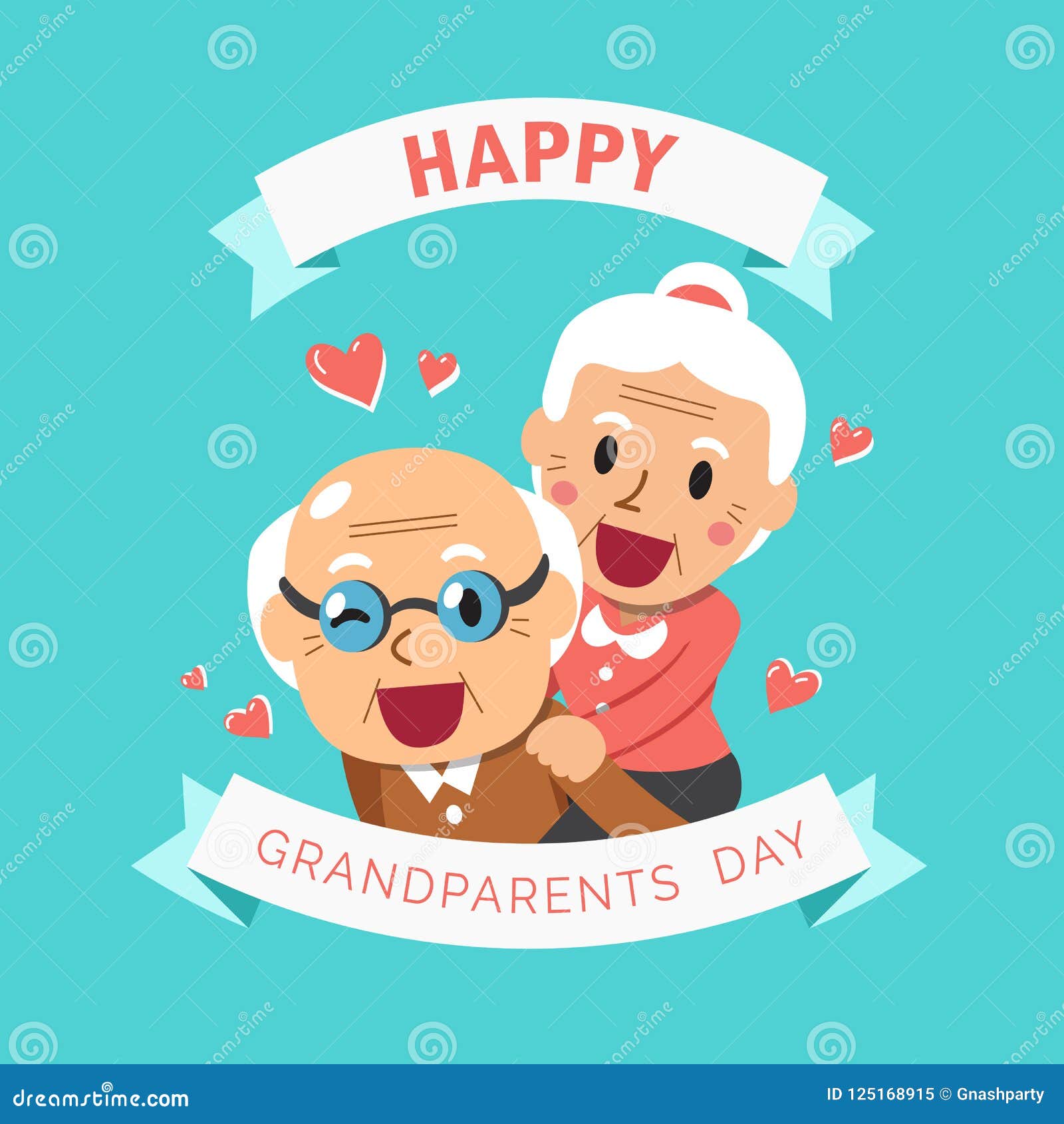 Vector Cartoon Illustration of Happy Grandpa and Grandma Grandparents Day  Stock Vector - Illustration of female, granny: 125168915
