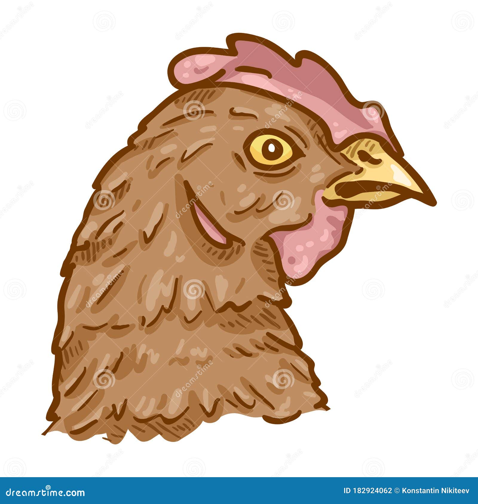 Vector Cartoon Hens Head Stock Vector Illustration Of Adult 182924062