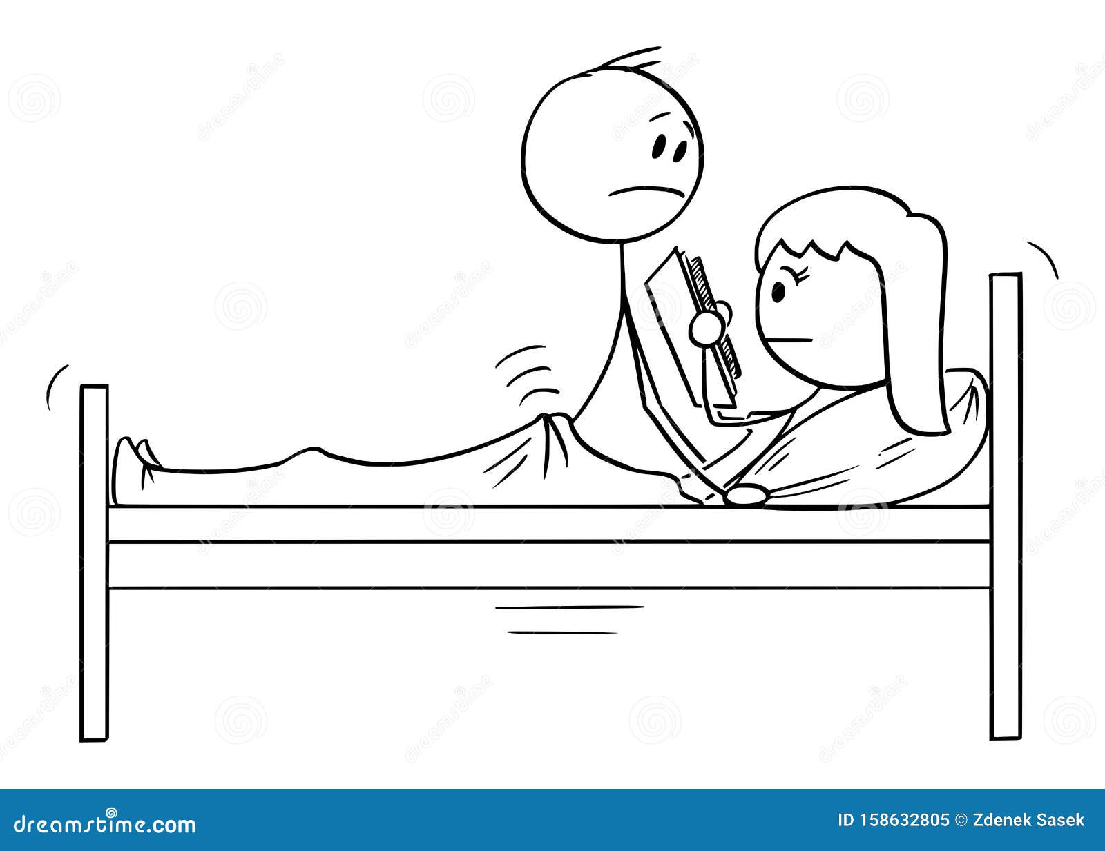 Vector Cartoon Illustration of Heterosexual Couple of Man and Woman Having  Sex or Sexual Intercourse while Frigid Woman Stock Vector - Illustration of  person, cold: 158632805
