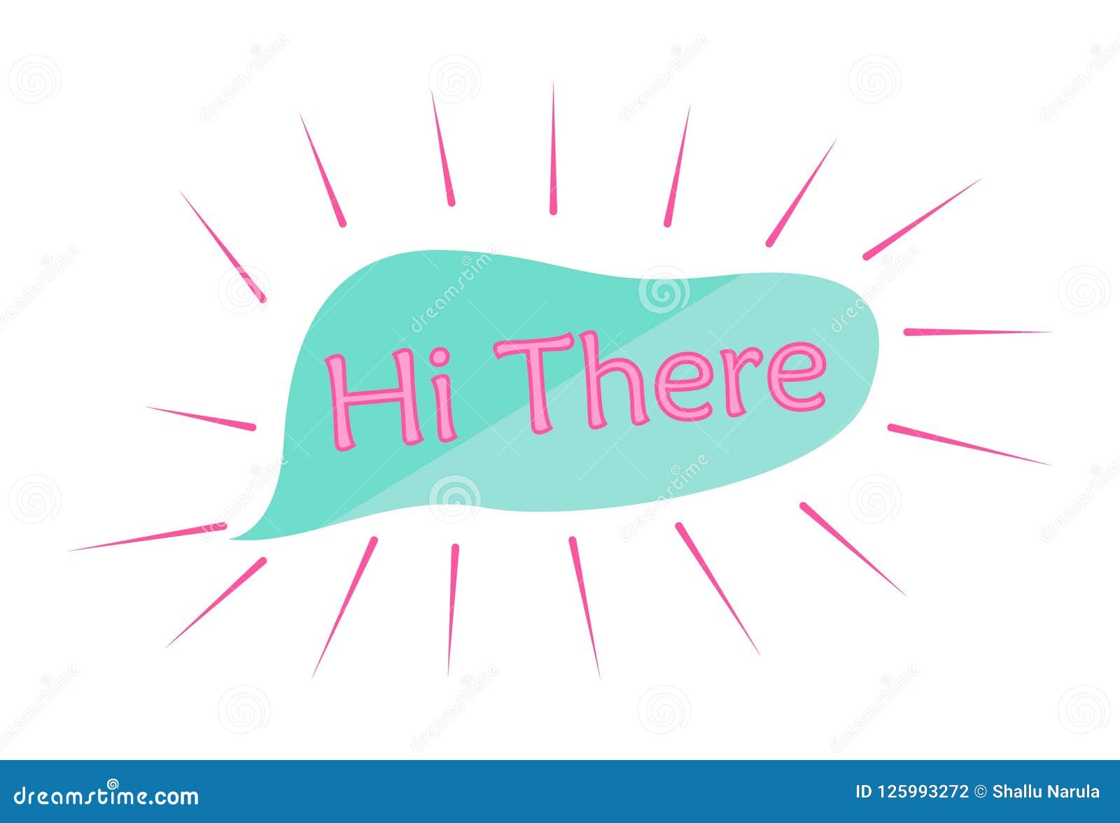 Vector Cartoon Illustration of Hi There Text Stock Vector