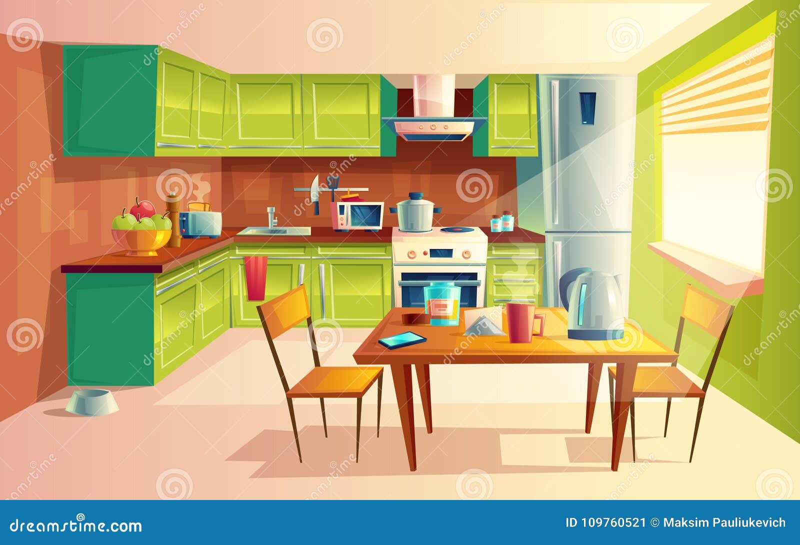  cartoon  of kitchen interior