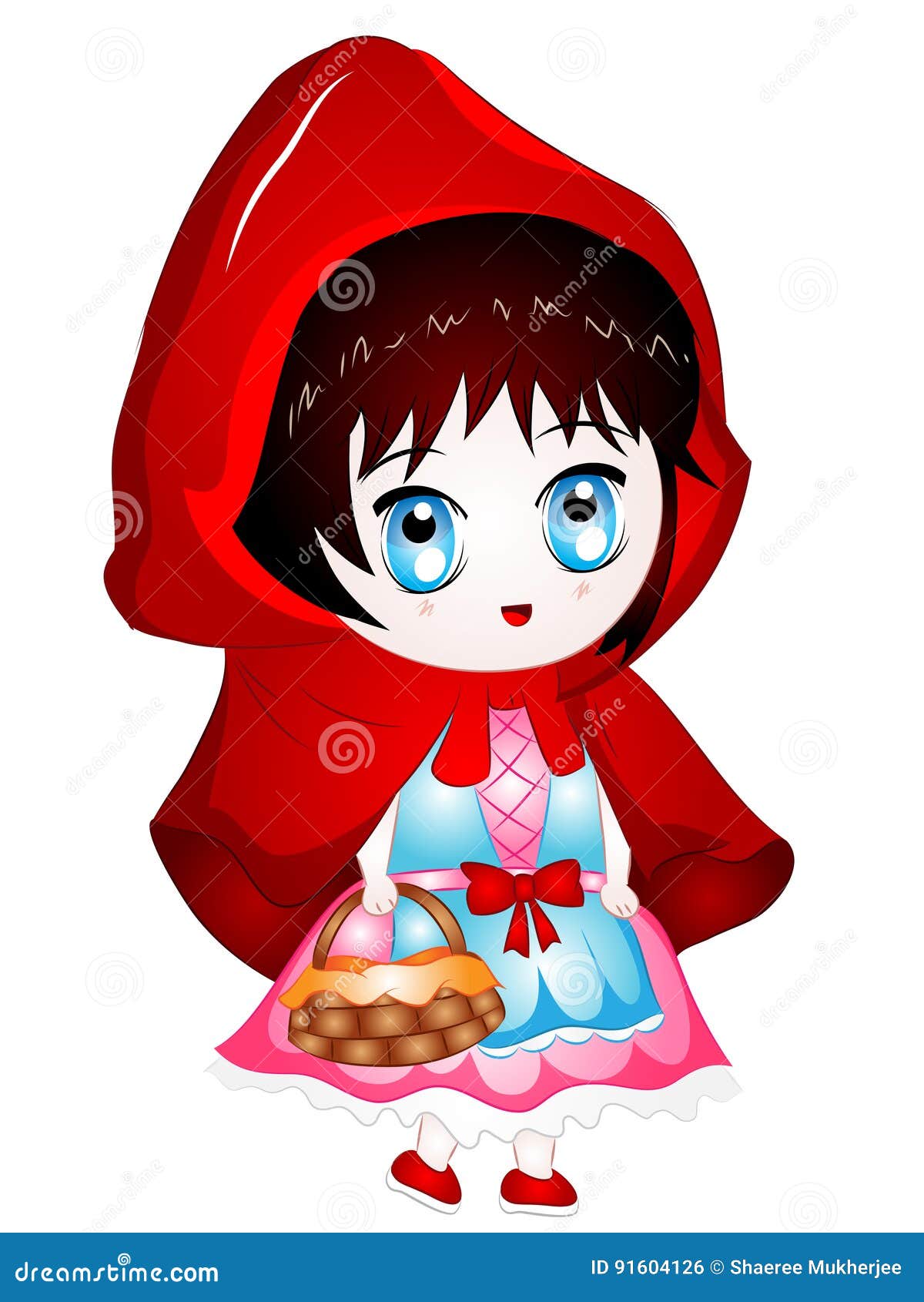 Vector Cartoon Illustration Little Red Riding Hood Stock Vector