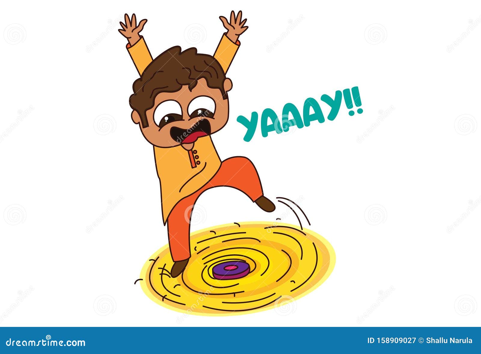 Vector Cartoon Illustration of Diwali Sticker Stock Vector ...