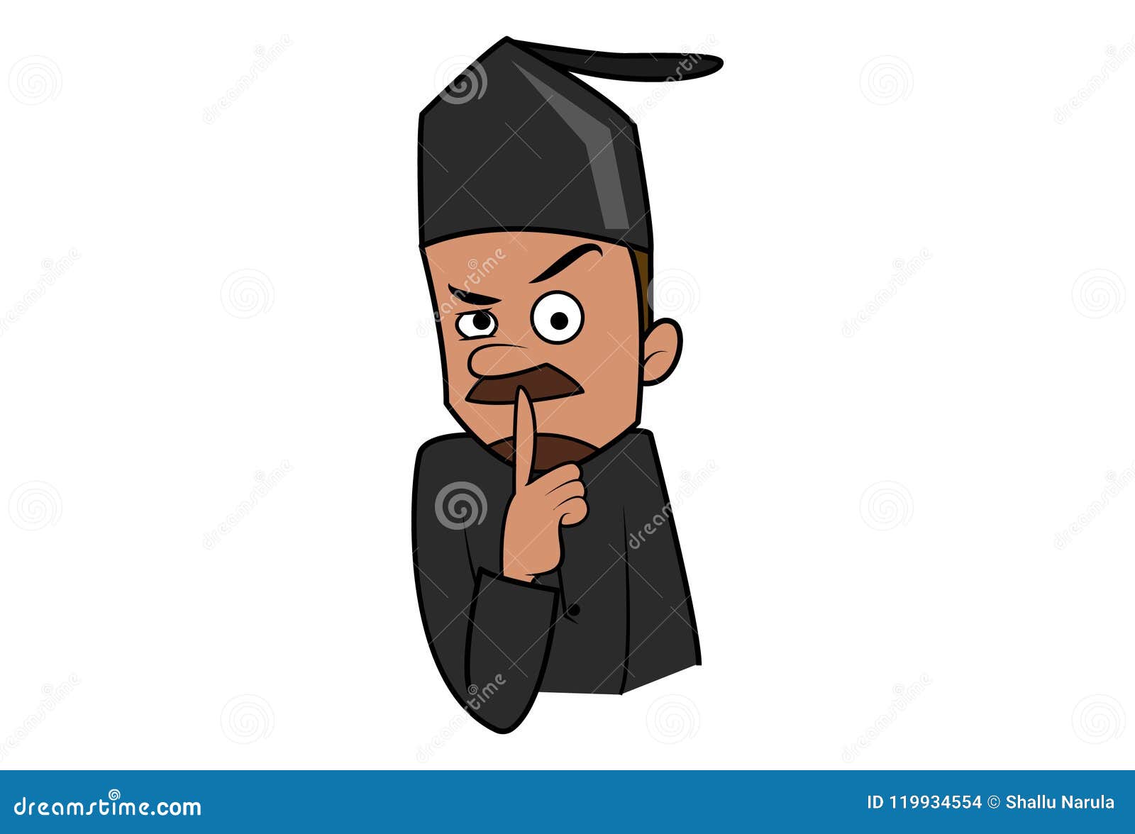 Cute Muslim Man Cartoon Illustration Stock Vector - Illustration of black,  culture: 119934554