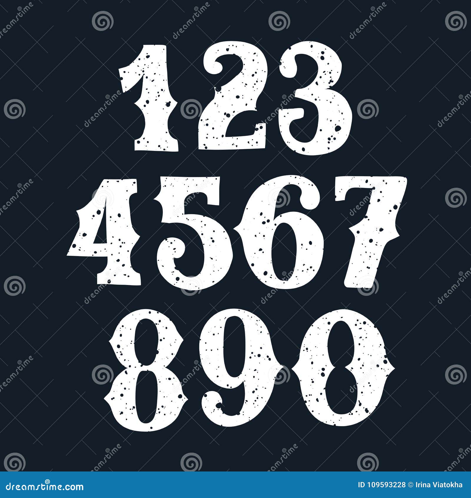 Set Of Vintage Numbers Stamp Stock Vector Illustration Of Retro