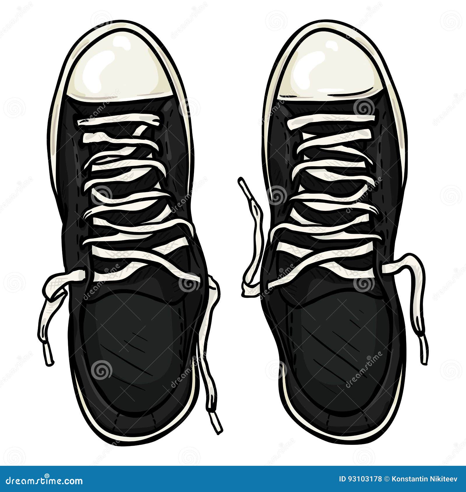 Vector Cartoon Illustration - Pair of Casual Gumshoes. Top View Stock ...