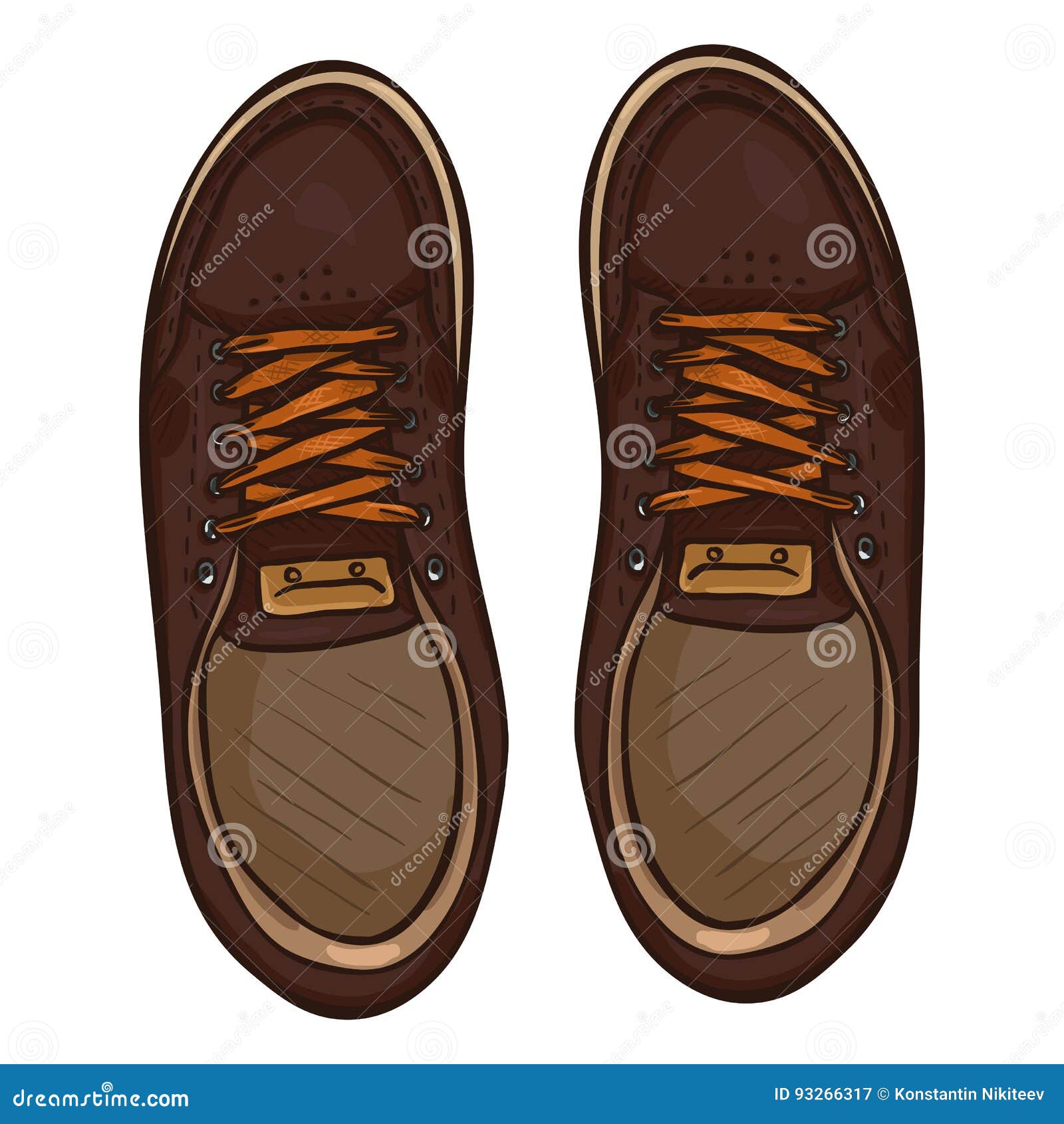 Vector Cartoon Illustration - Pair of Skaters Shoes. Top View Stock ...