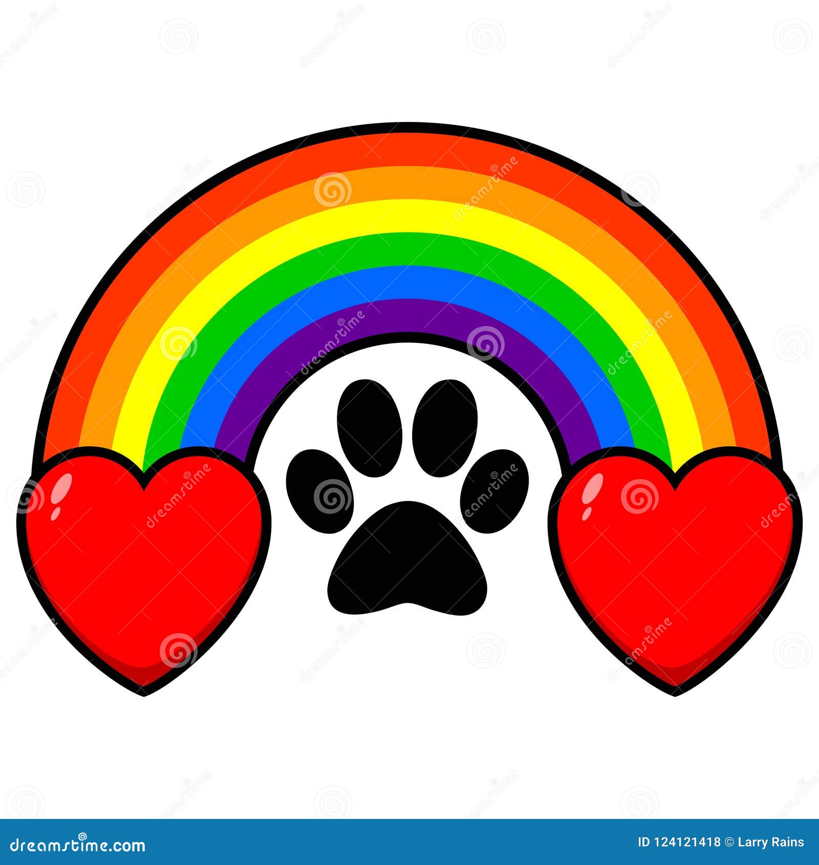 Rainbow Bridge With Hearts Vector Illustration | CartoonDealer.com ...