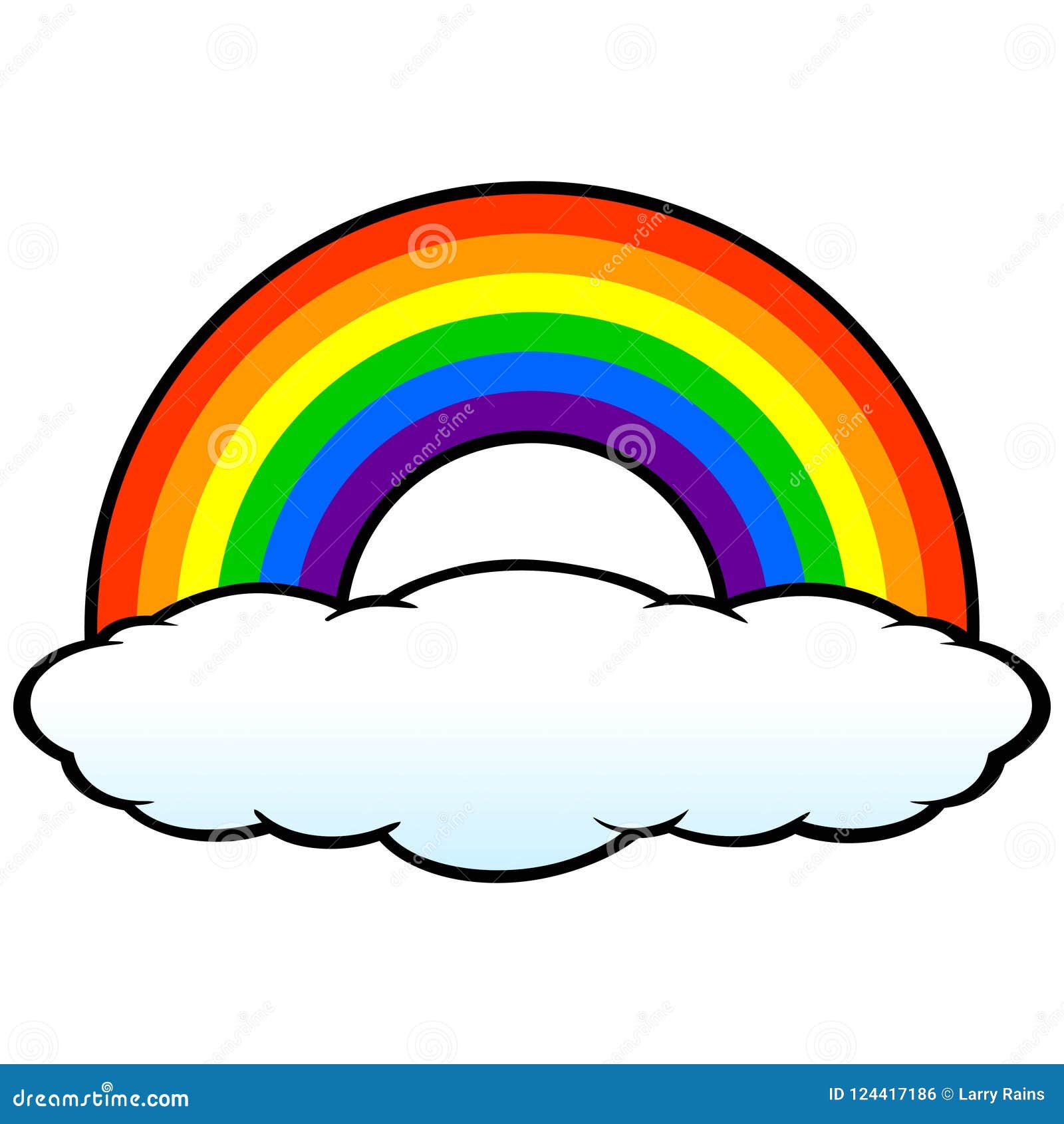 Rainbow with Cloud stock vector. Illustration of vector - 124417186