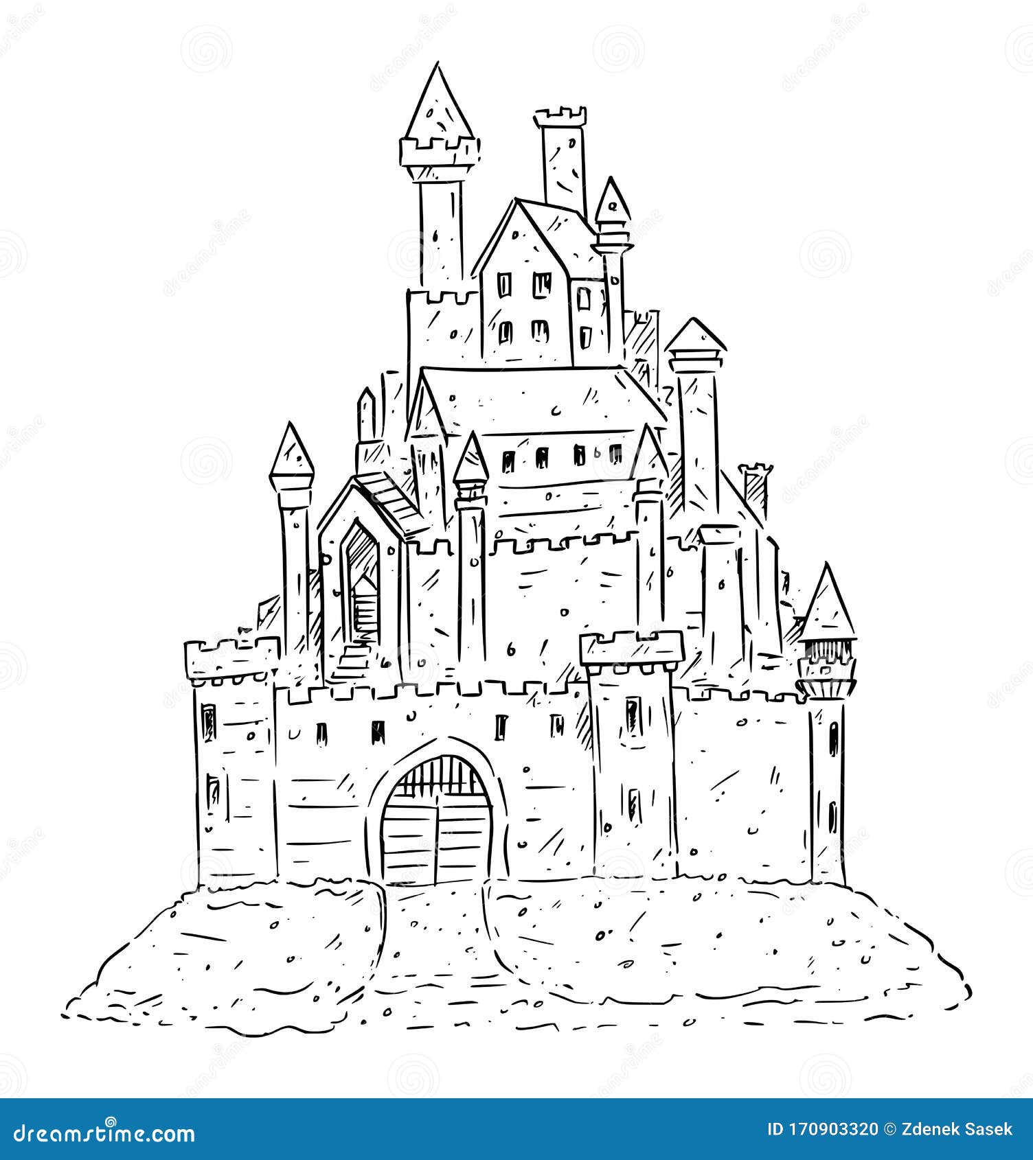 Summer Sandcastle Coloring Page