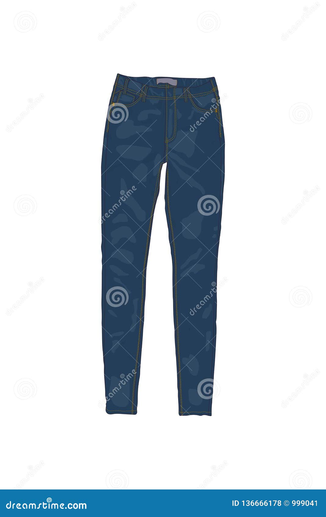 Vector Cartoon Illustration- Women Jeans Stock Vector - Illustration of  clothes, denim: 136666178
