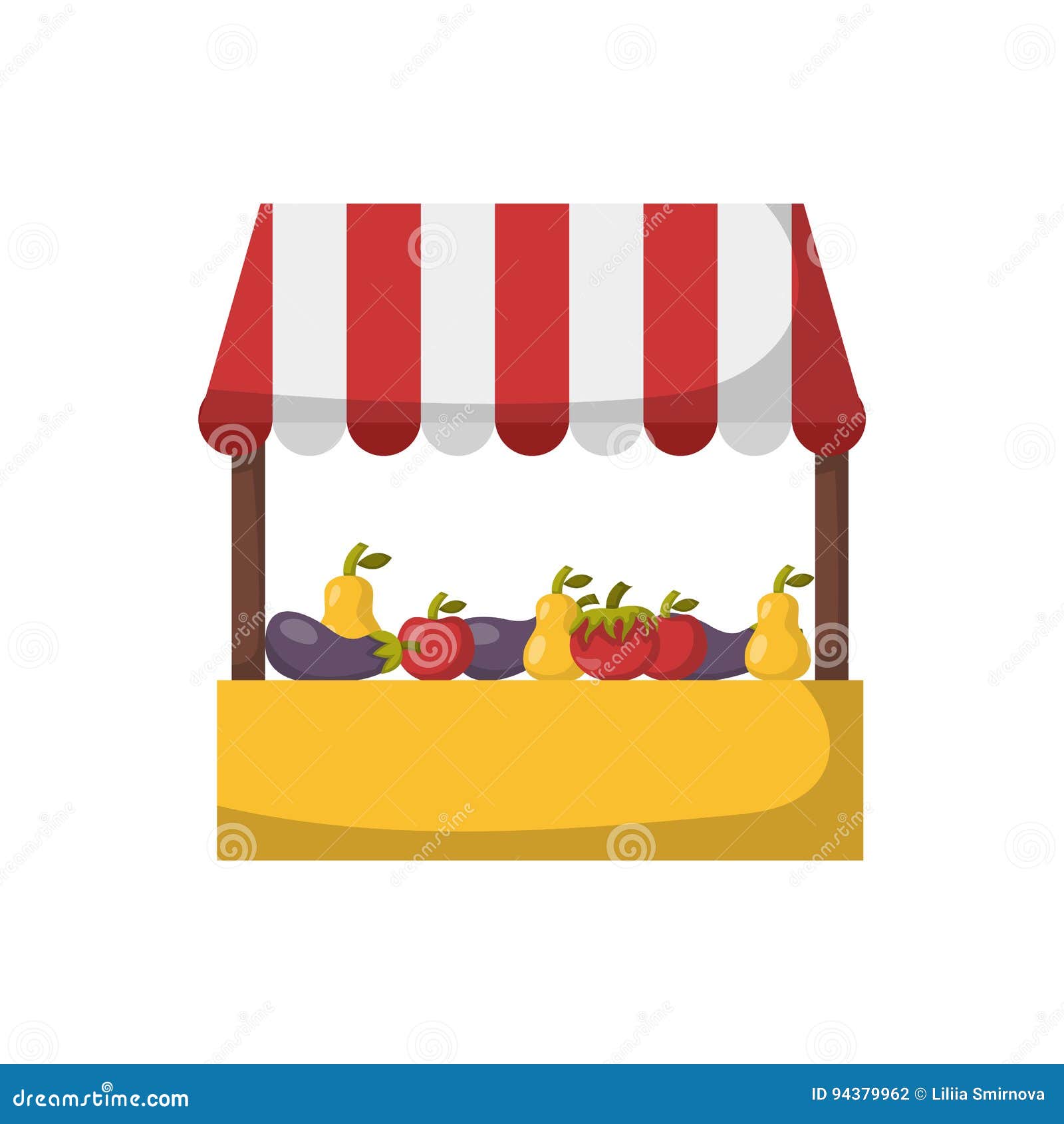 Vector Cartoon Isolated Fruits Vegetables Market Stall Stock Vector -  Illustration of market, agriculture: 94379962