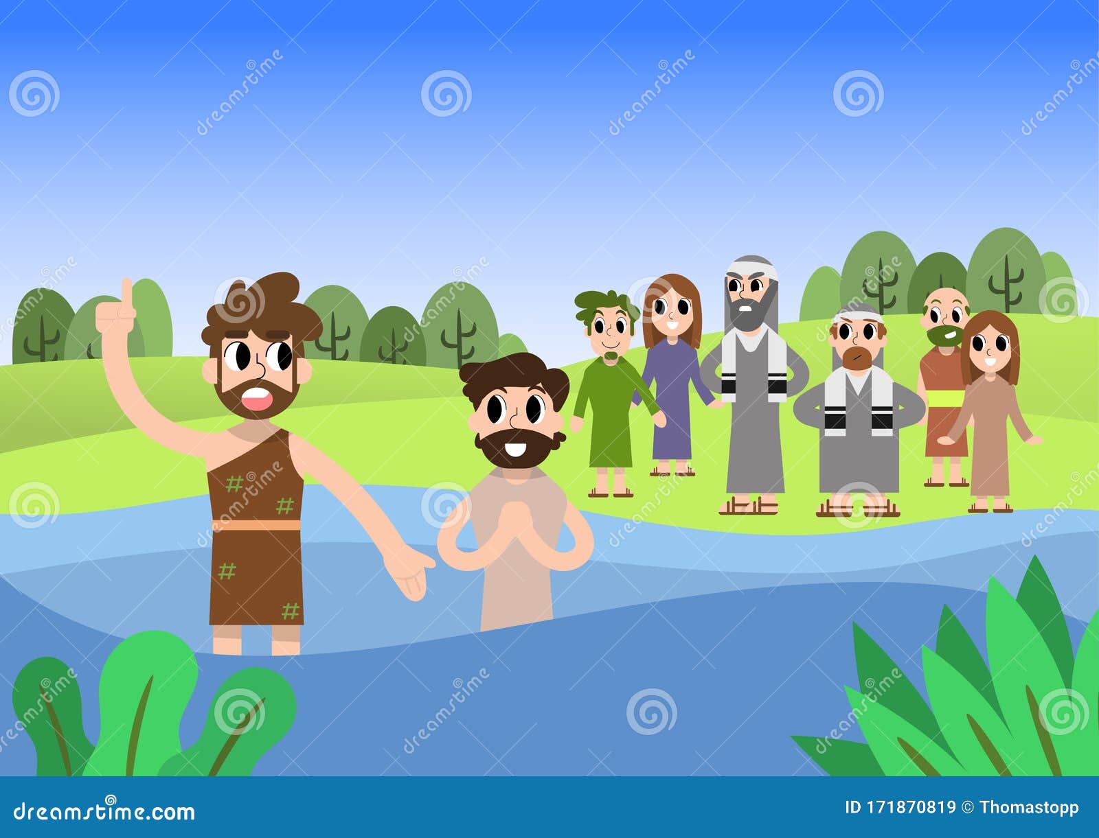 jesus baptism clipart