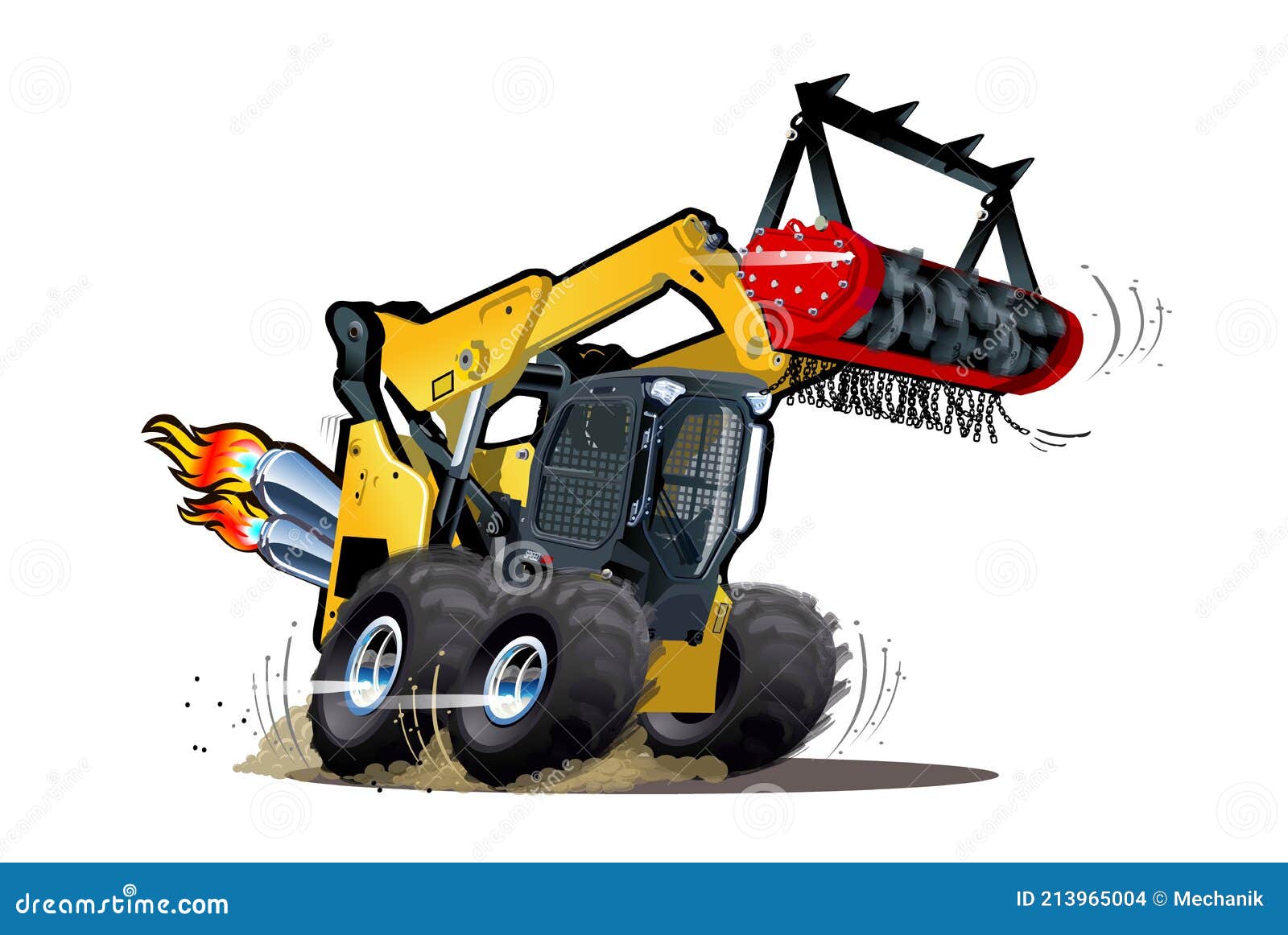 Skid Steer Mulcher Stock Illustrations 2 Skid Steer Mulcher Stock